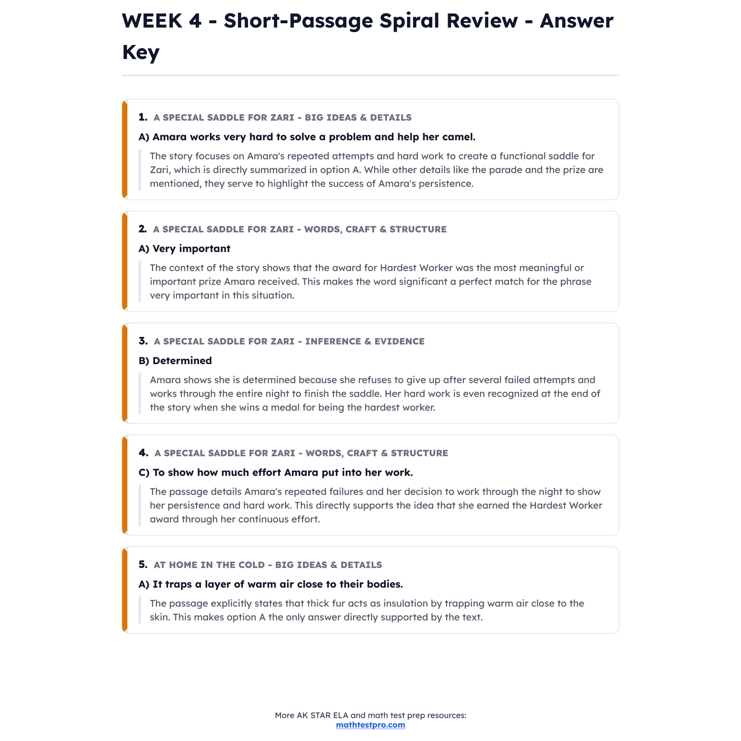 Alaska AK STAR ELA Intensive Test Prep | 3rd Grade | All 4 Levels (1400-1720) preview 4