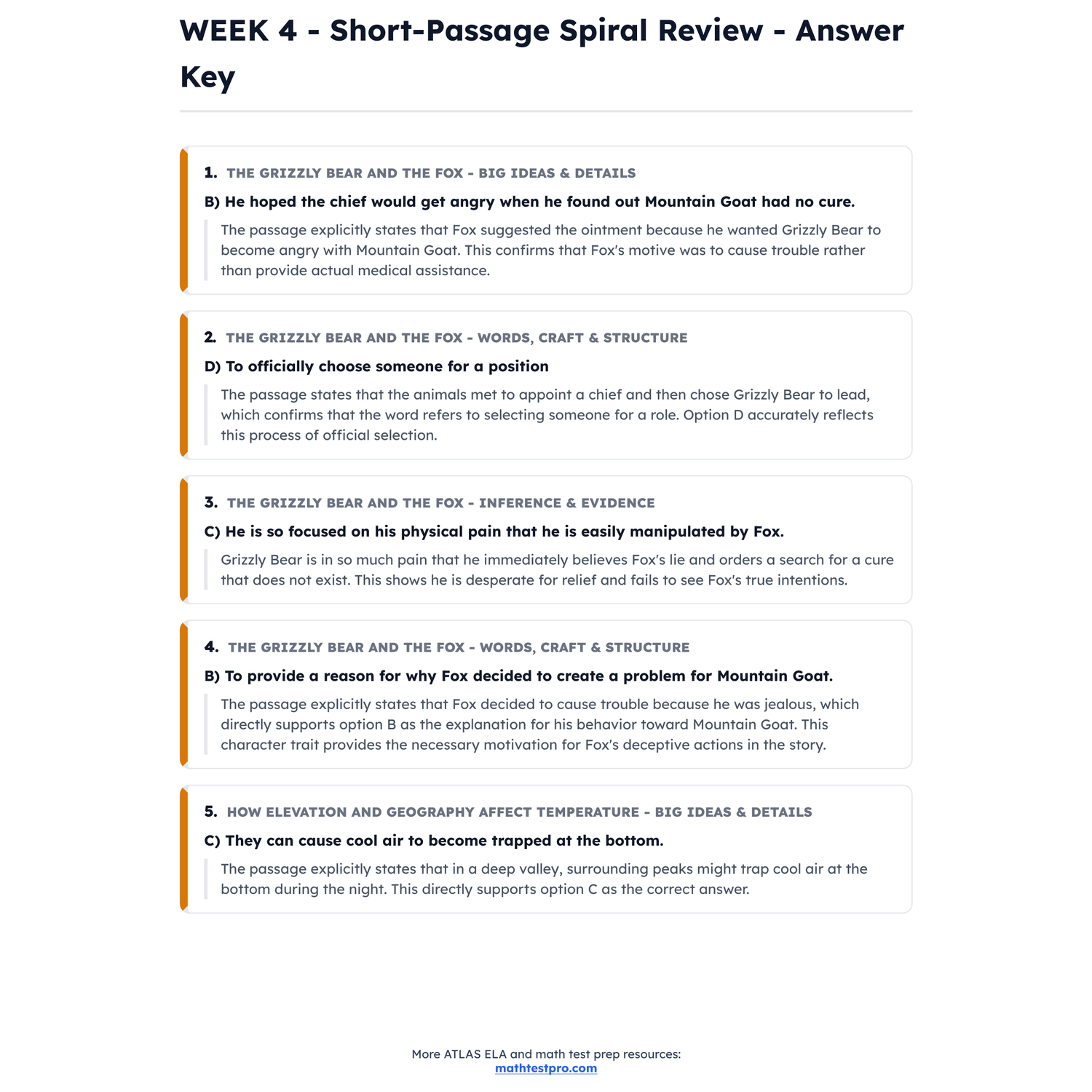 Arkansas ATLAS ELA Intensive Test Prep | 4th Grade | All 4 Levels (1000-1119) preview 4