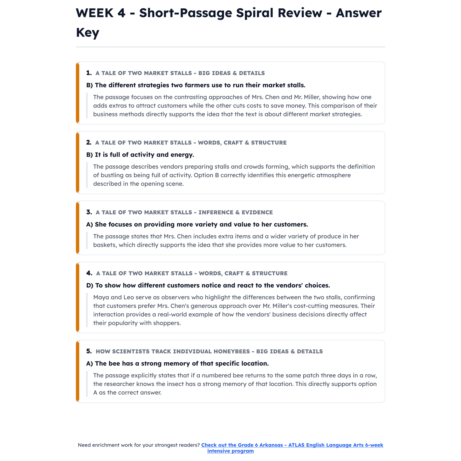 Arkansas ATLAS ELA Intensive Test Prep | 5th Grade | All 4 Levels (1000-1118) preview 4
