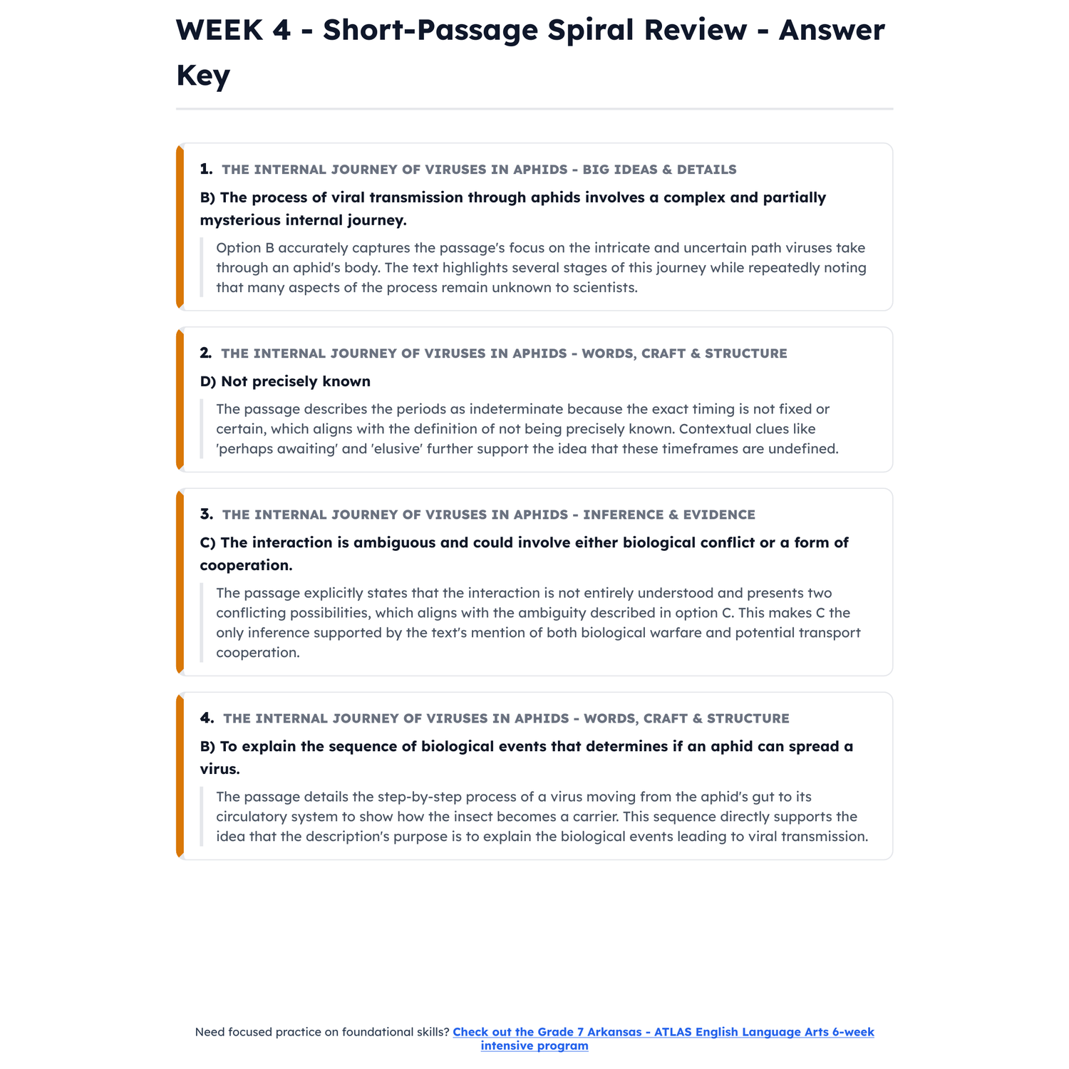 Arkansas ATLAS ELA Intensive Test Prep | 8th Grade | All 4 Levels (1000-1116) preview 4