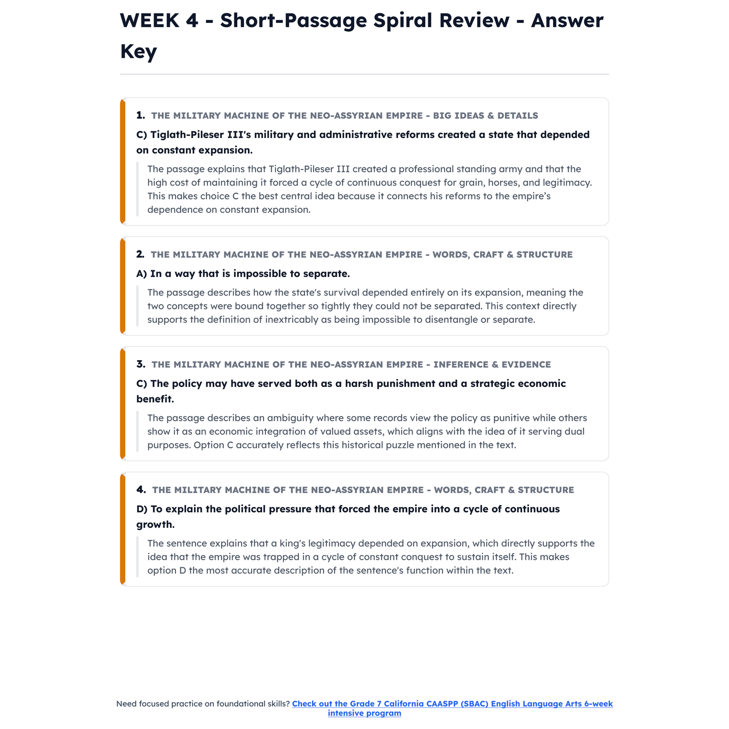 California CAASPP ELA Intensive Prep | 8th Grade | All 4 Levels (2487-2668+) preview 4
