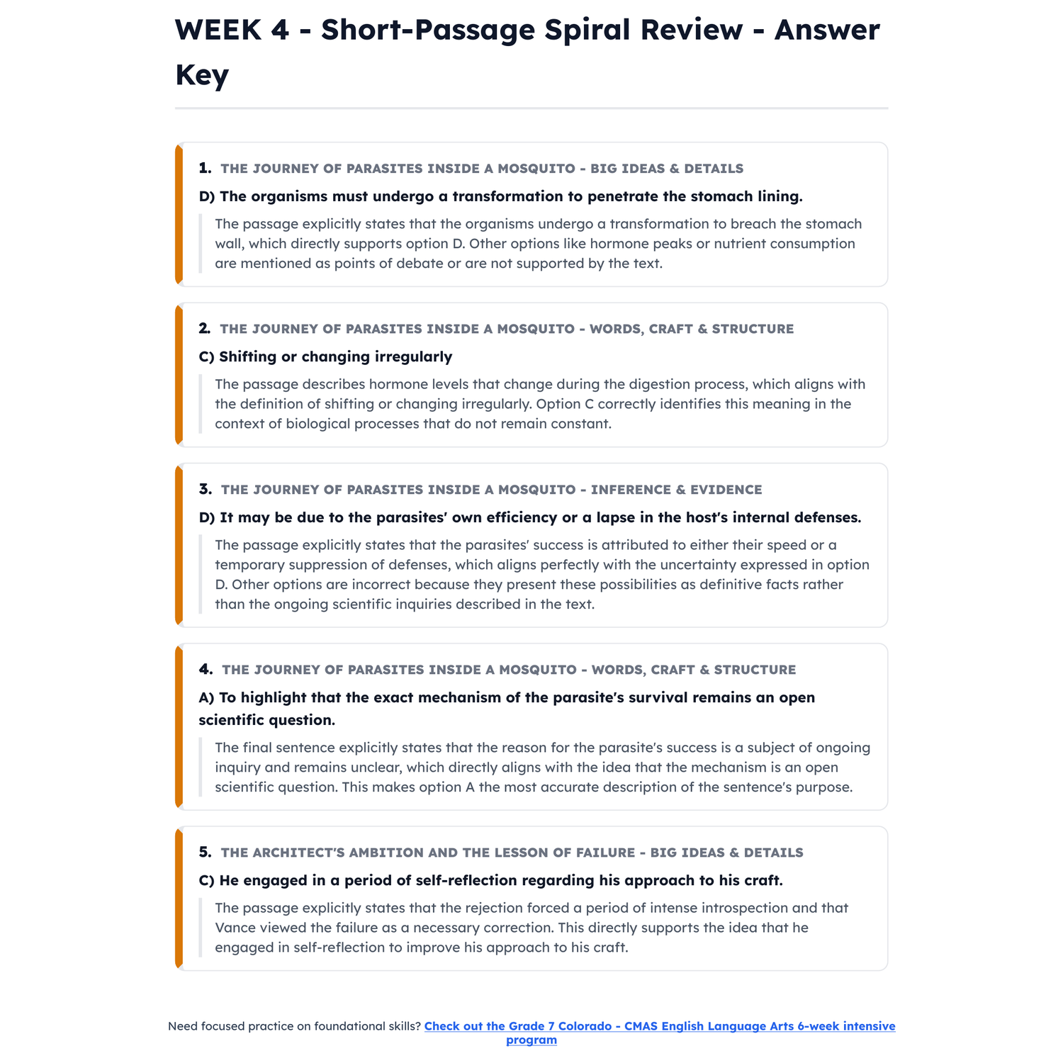Colorado CMAS ELA Intensive Test Prep | 8th Grade | All 4 Levels (650-850) preview 4