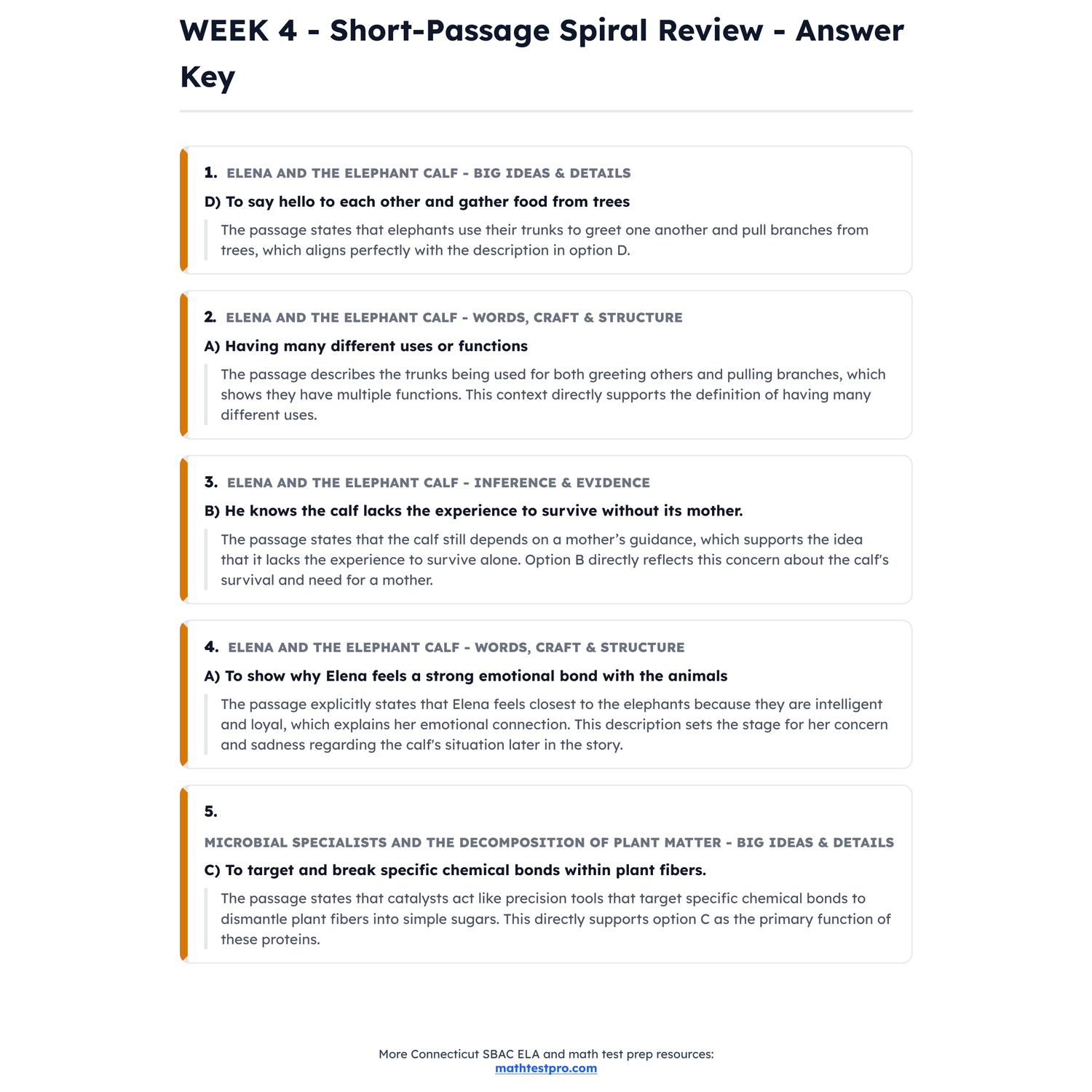 Connecticut SBAC ELA Intensive Test Prep | 6th Grade | All 4 Levels (2457-2618+) preview 4