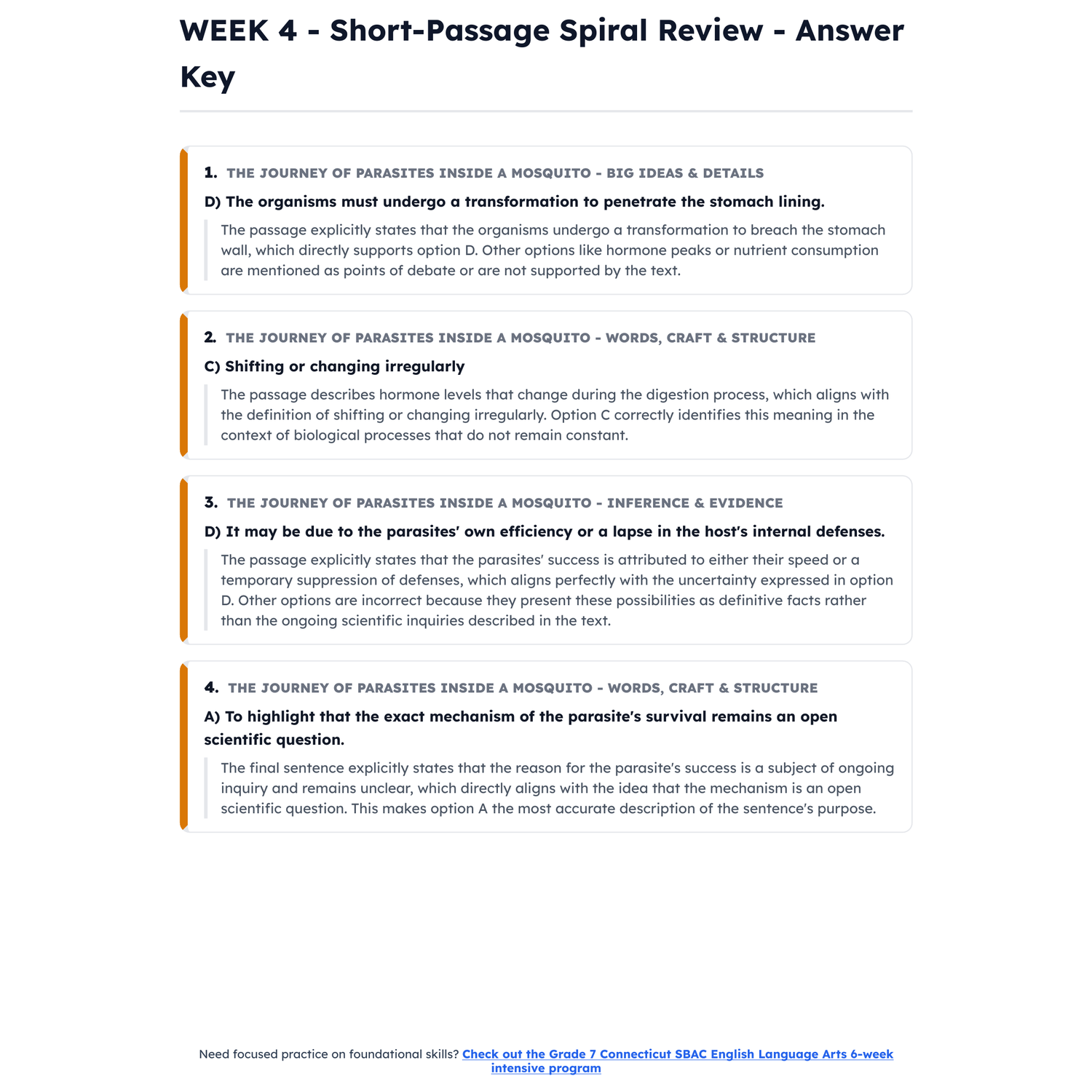 Connecticut SBAC ELA Intensive Test Prep | 8th Grade | All 4 Levels (2487-2668+) preview 4