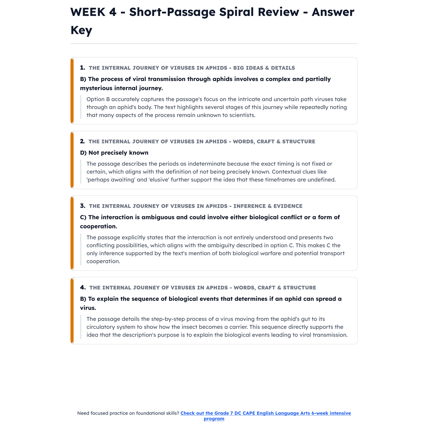 DC CAPE ELA Intensive Test Prep | 8th Grade | All 4 Levels (Scale Score 650-850) preview 4
