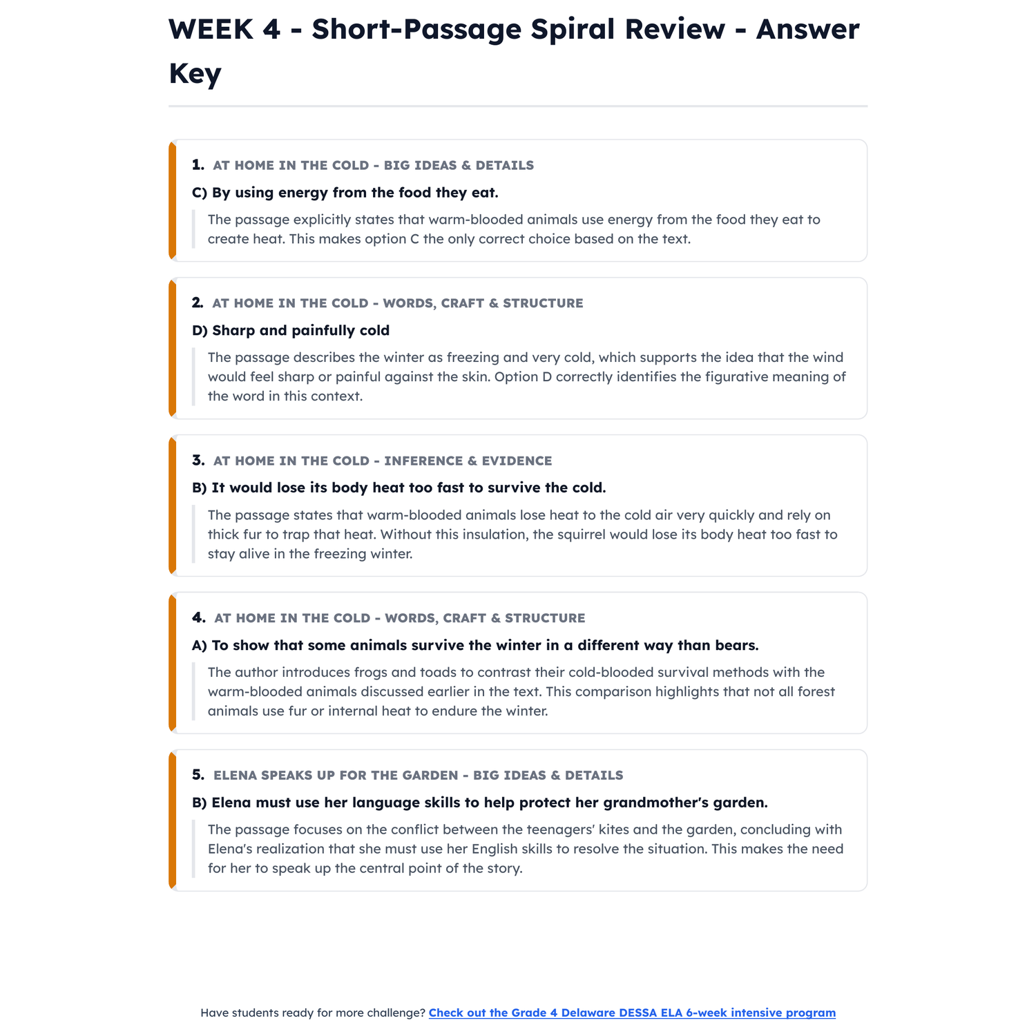 Delaware DESSA ELA Intensive Test Prep | 3rd Grade | All 4 Levels (2367-2490+) preview 4