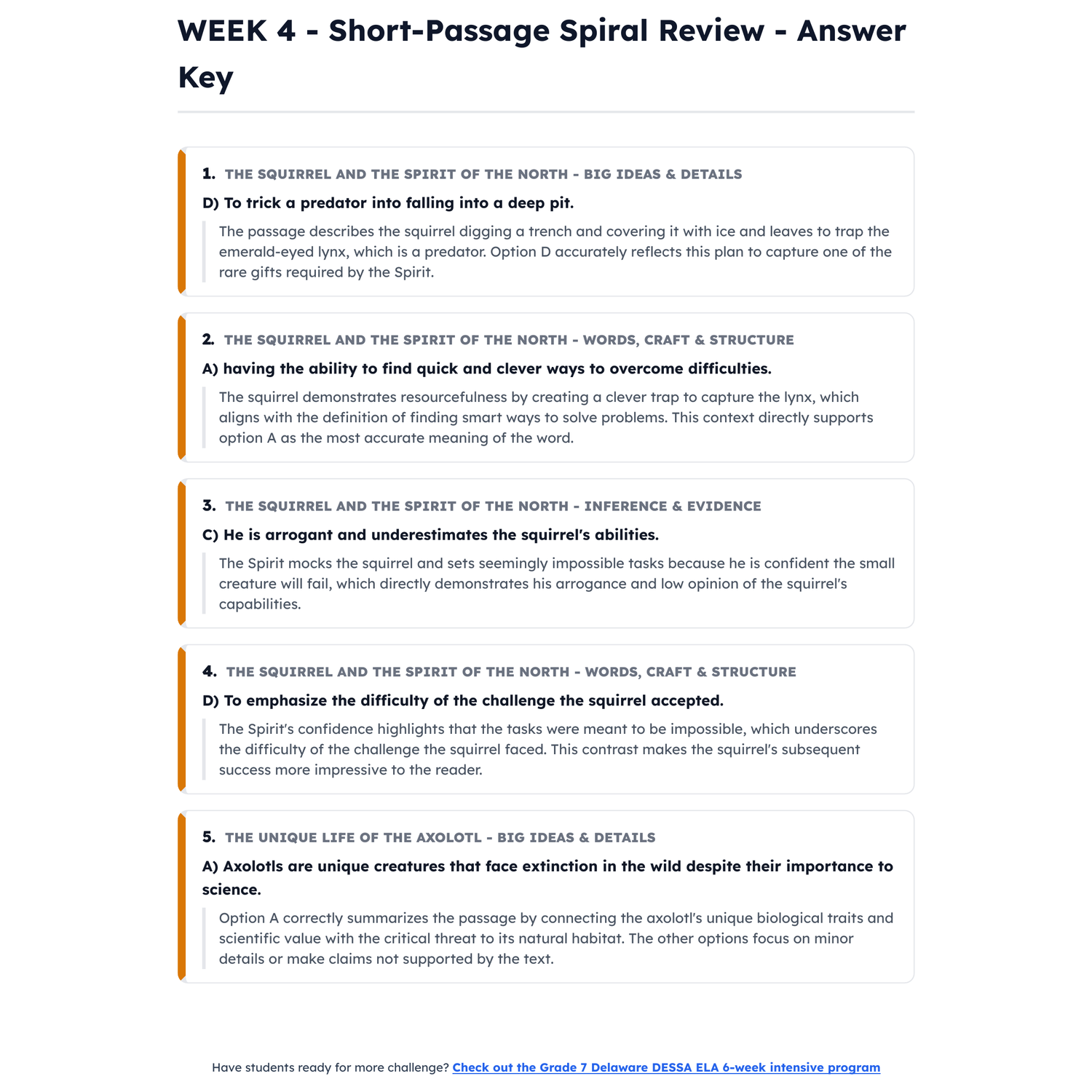 Delaware DESSA ELA Intensive Test Prep | 6th Grade | All 4 Levels (2457-2618+) preview 4