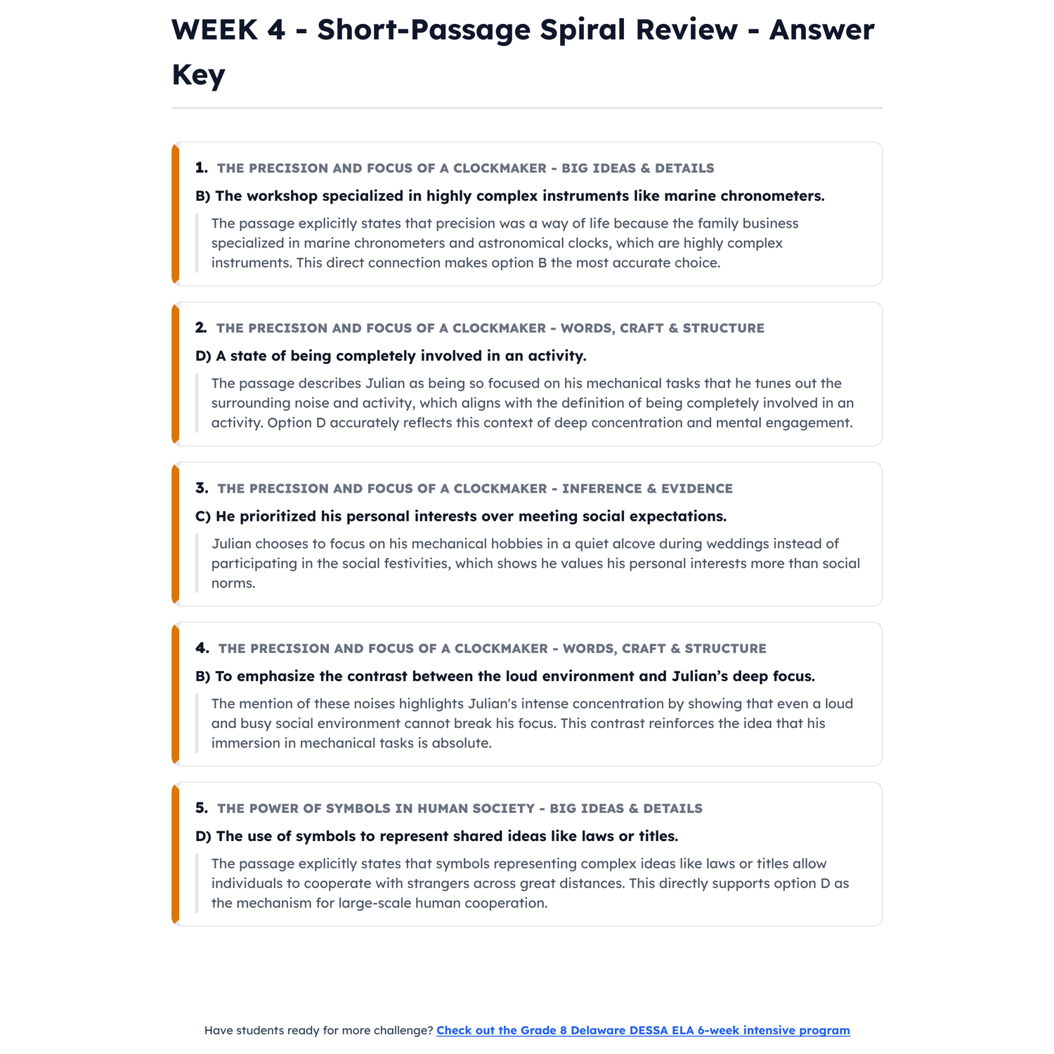 Delaware DESSA ELA Intensive Test Prep | 7th Grade | All 4 Levels (2479-2649+) preview 4