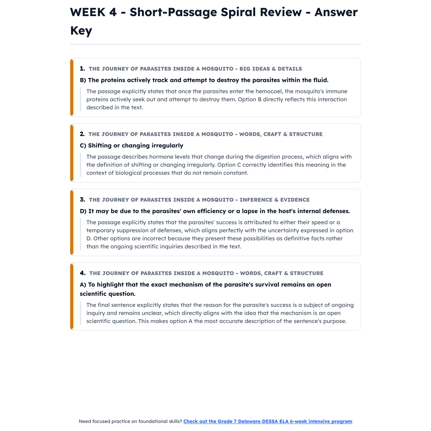 Delaware DESSA ELA Intensive Test Prep | 8th Grade | All 4 Levels (2487-2668+) preview 4