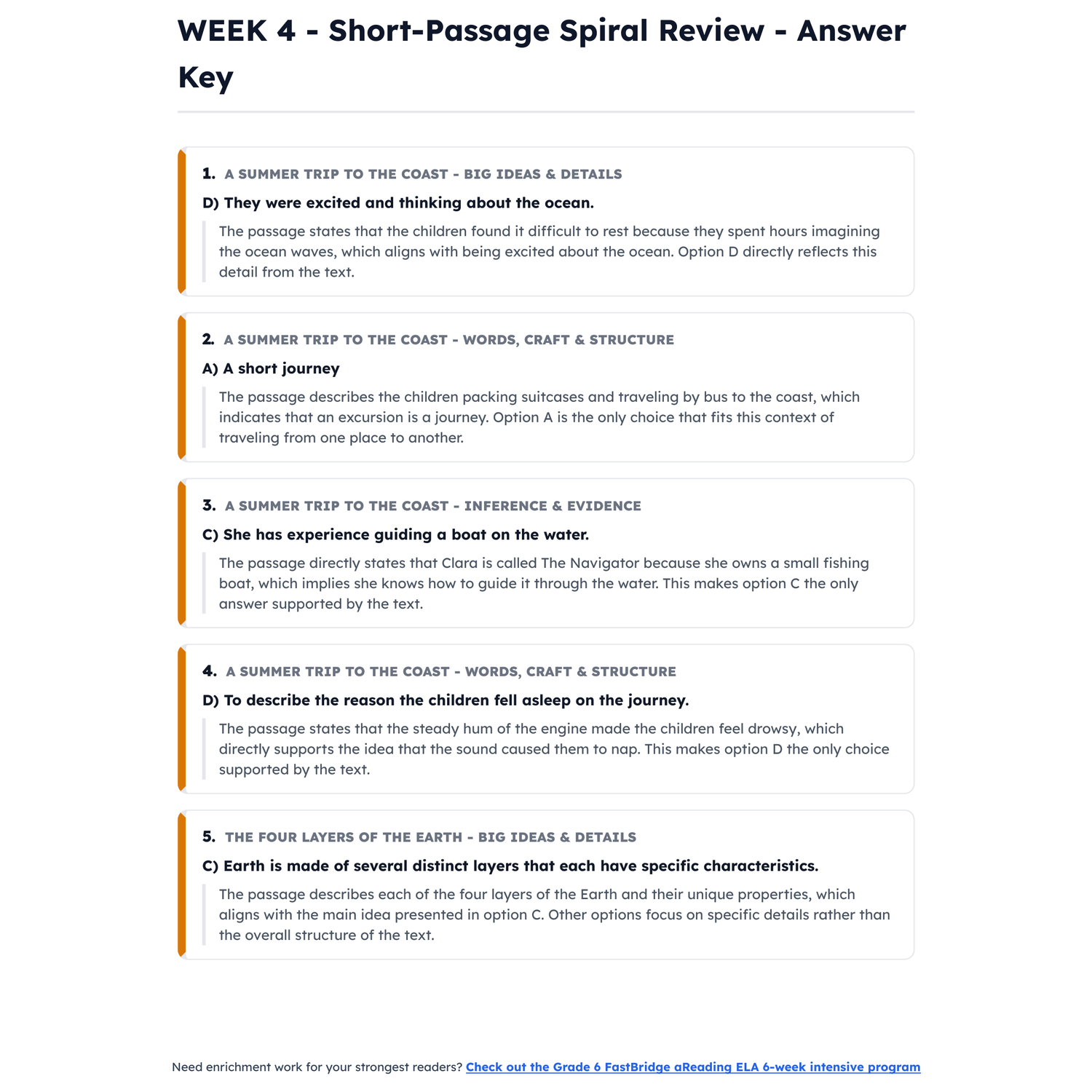 FastBridge aReading ELA Intensive Test Prep | 5th Grade | All 4 Levels (510-565) preview 4