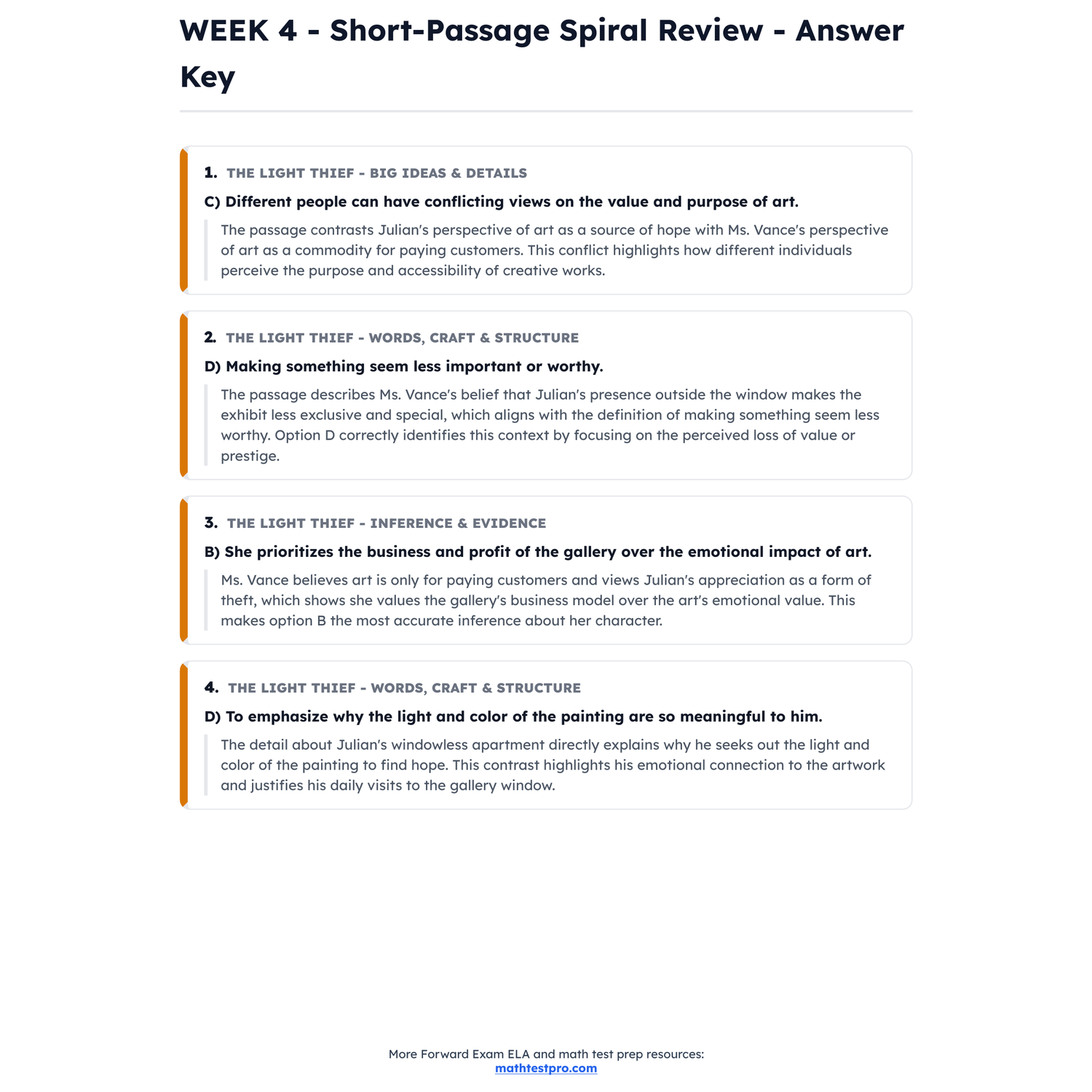 Wisconsin Forward Exam ELA Intensive Prep | 7th Grade | All 4 Levels (1370-1970) preview 4
