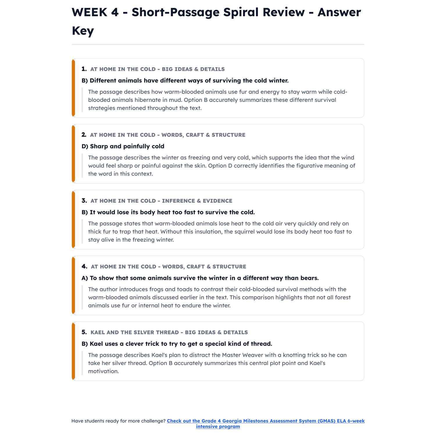 Georgia Milestones ELA Intensive Test Prep | 3rd Grade | All 4 Levels (180-830) preview 4