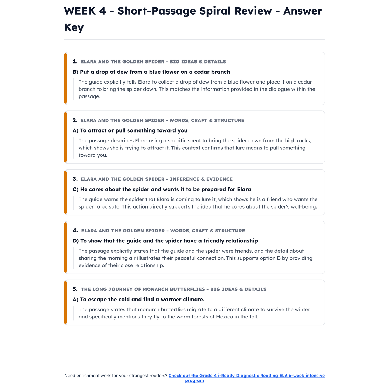i-Ready Diagnostic ELA Intensive Test Prep | 3rd Grade | All 4 Levels (440-627) preview 4