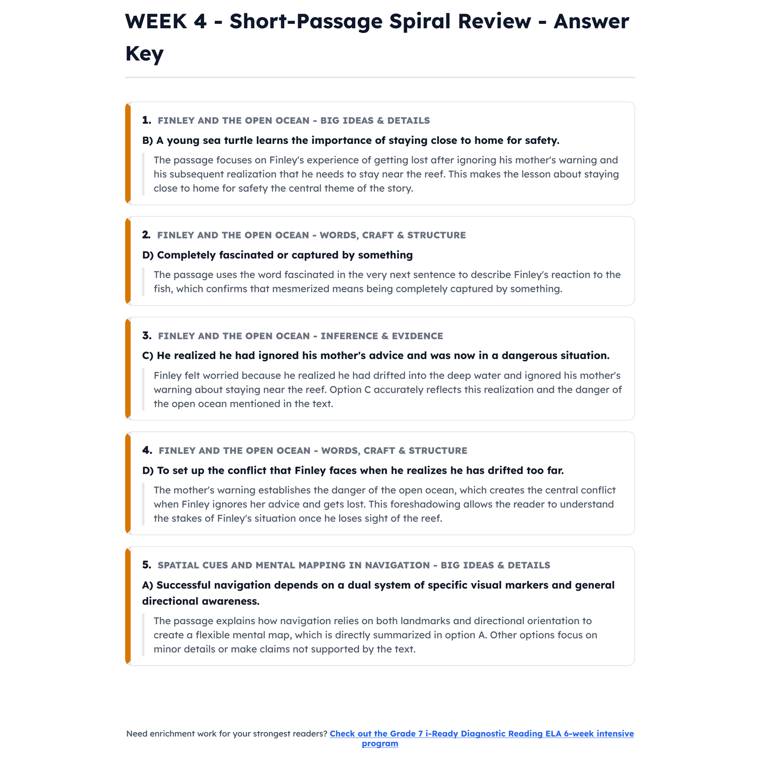 i-Ready Diagnostic ELA Intensive Test Prep | 6th Grade | All 4 Levels (500-680) preview 4