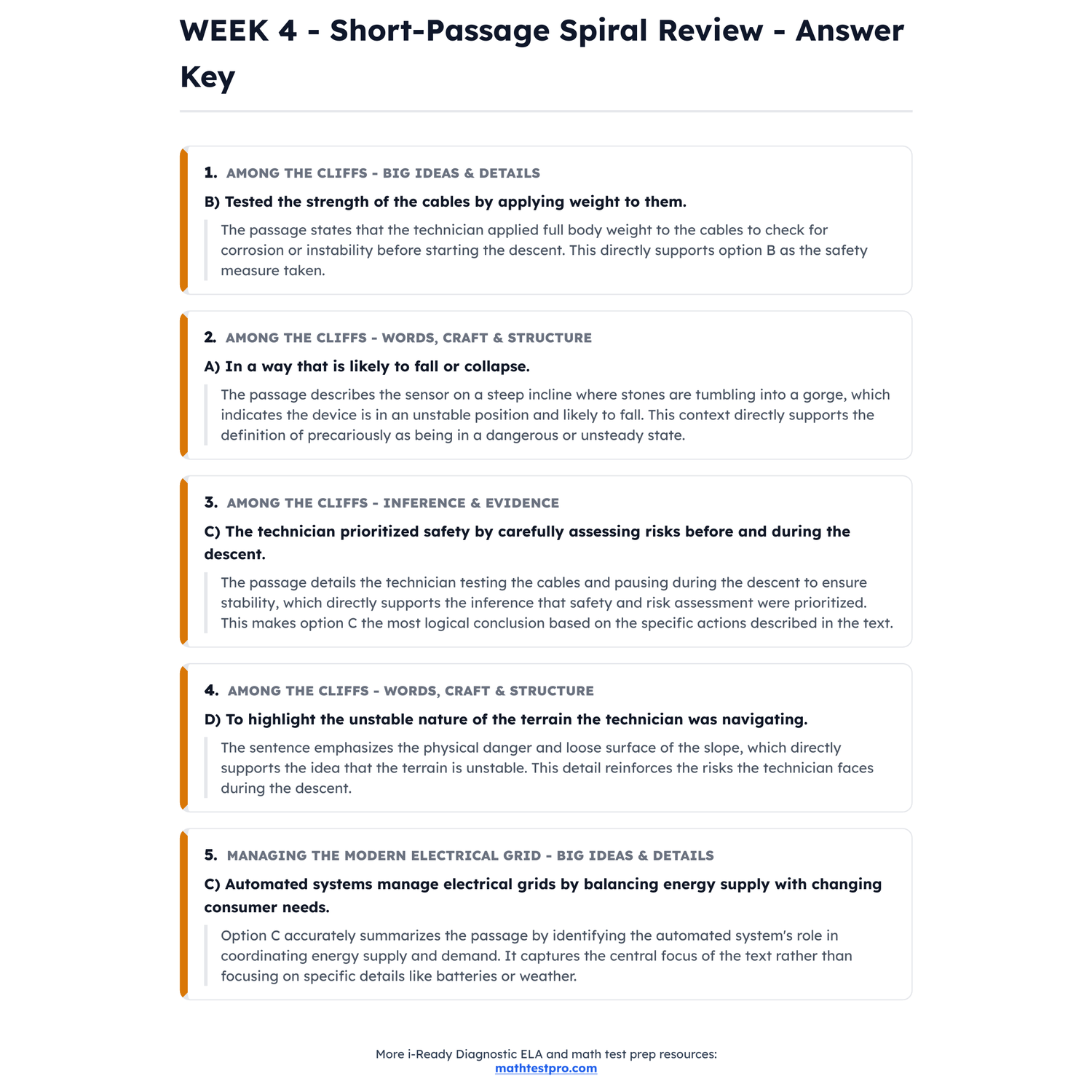 i-Ready Diagnostic ELA Intensive Test Prep | 7th Grade | All 4 Levels (516-694) preview 4