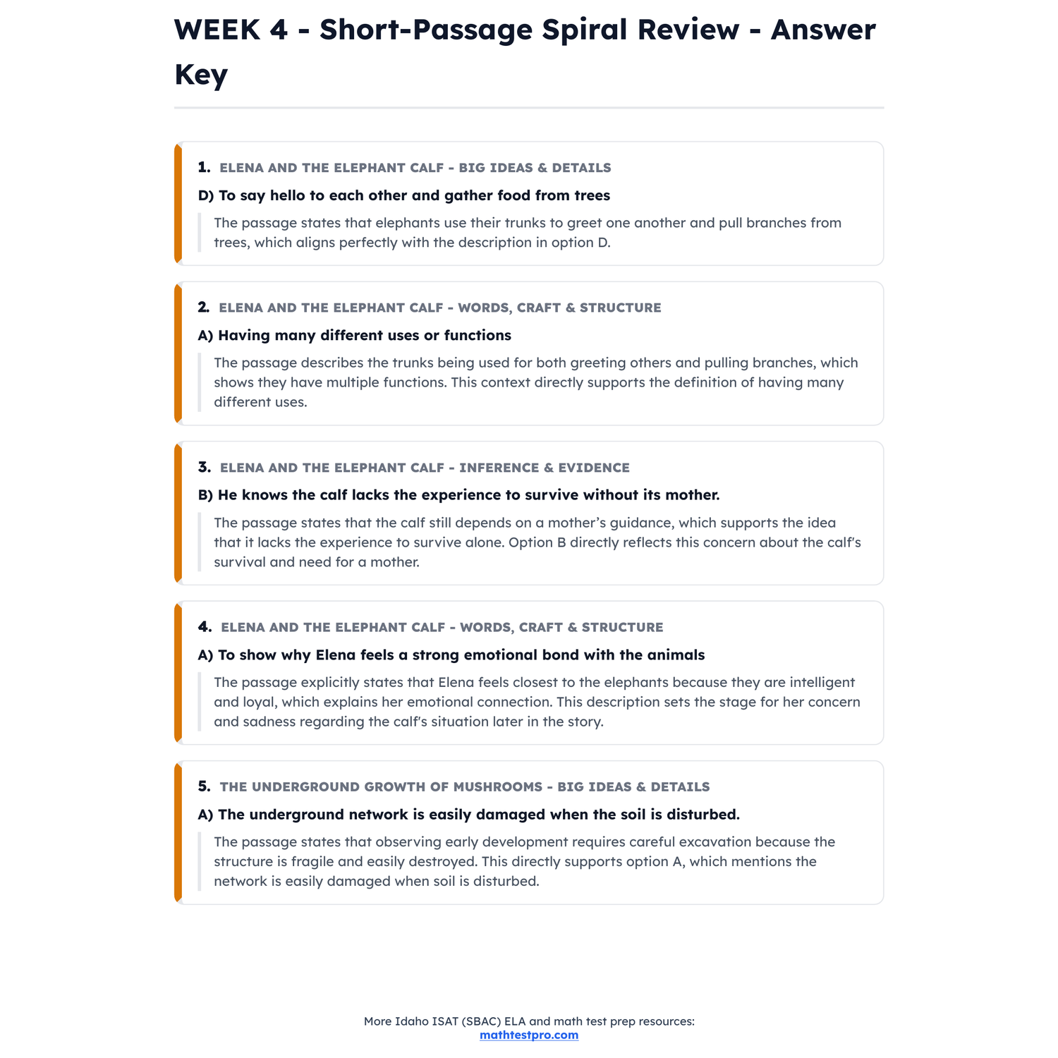 Idaho ISAT (SBAC) ELA Intensive Prep | 6th Grade | All 4 Levels (2457-2618+) preview 4