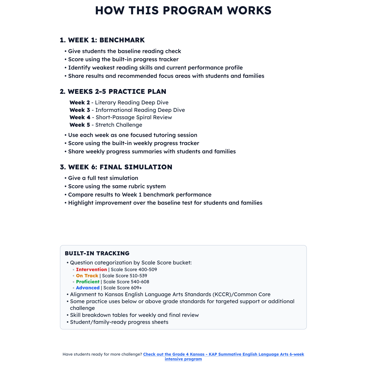 Kansas KAP Summative ELA Intensive Prep | 3rd Grade | All 4 Levels (400-609+) preview 2