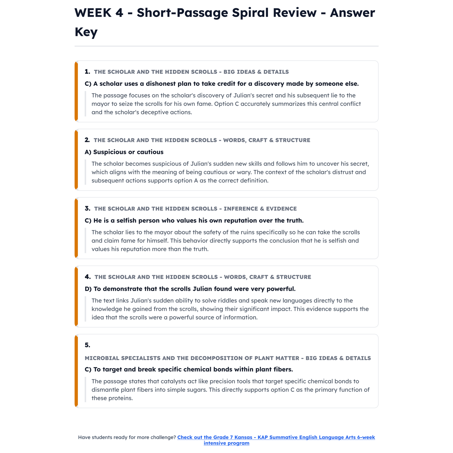 Kansas KAP Summative ELA Intensive Prep | 6th Grade | All 4 Levels (400-593+) preview 4