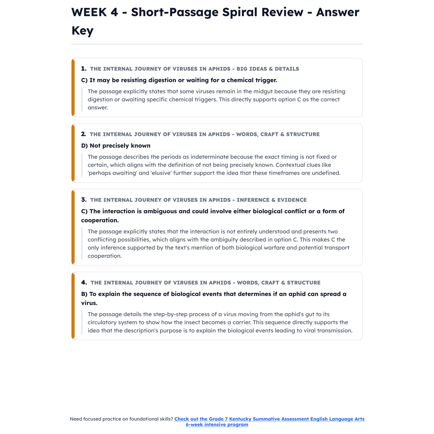 Kentucky KSA ELA Intensive Prep | 8th Grade | All 4 Levels (Scale Score 400-600) preview 4