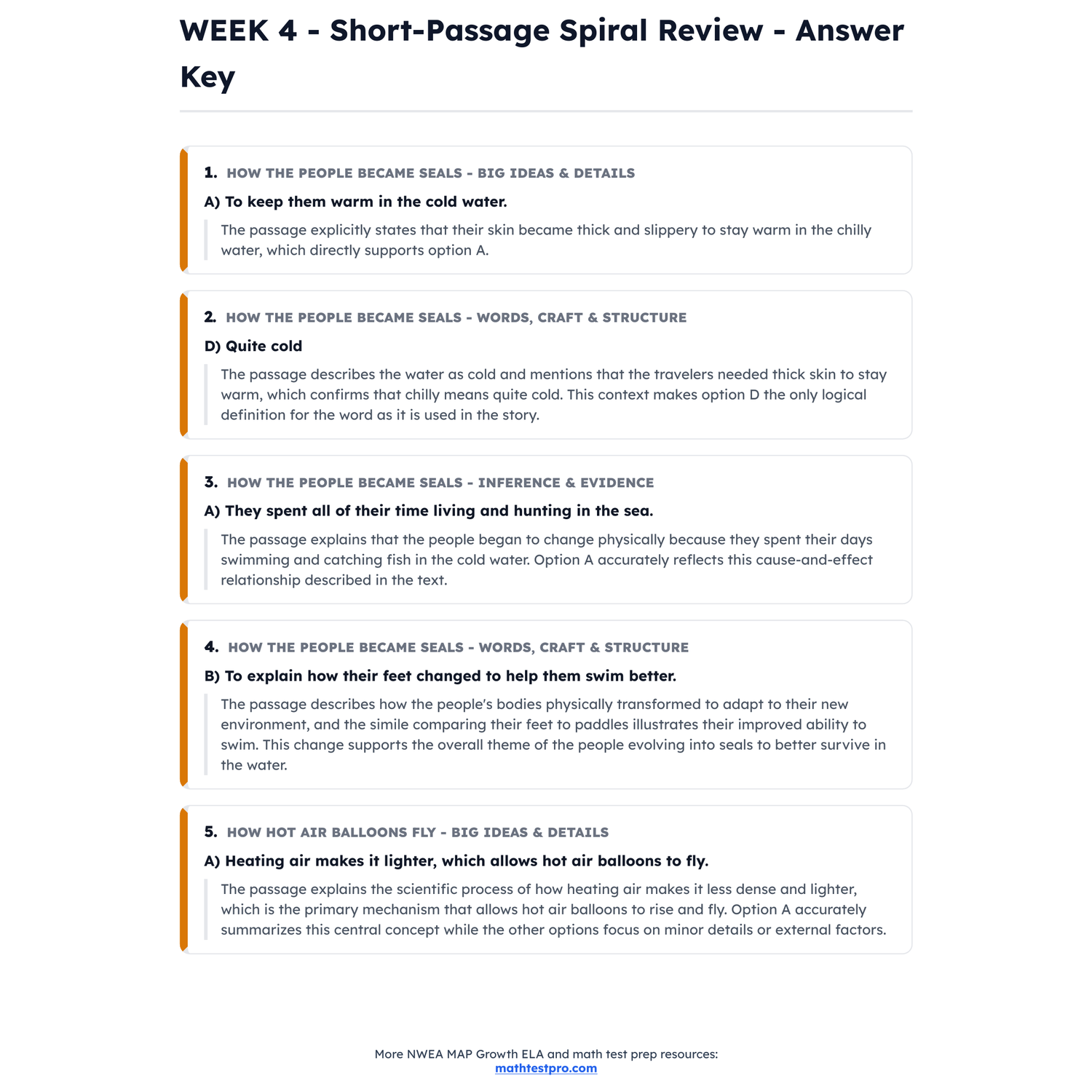 NWEA MAP Growth ELA Intensive Test Prep | 3rd Grade | All 4 Levels (RIT 184-235) preview 4