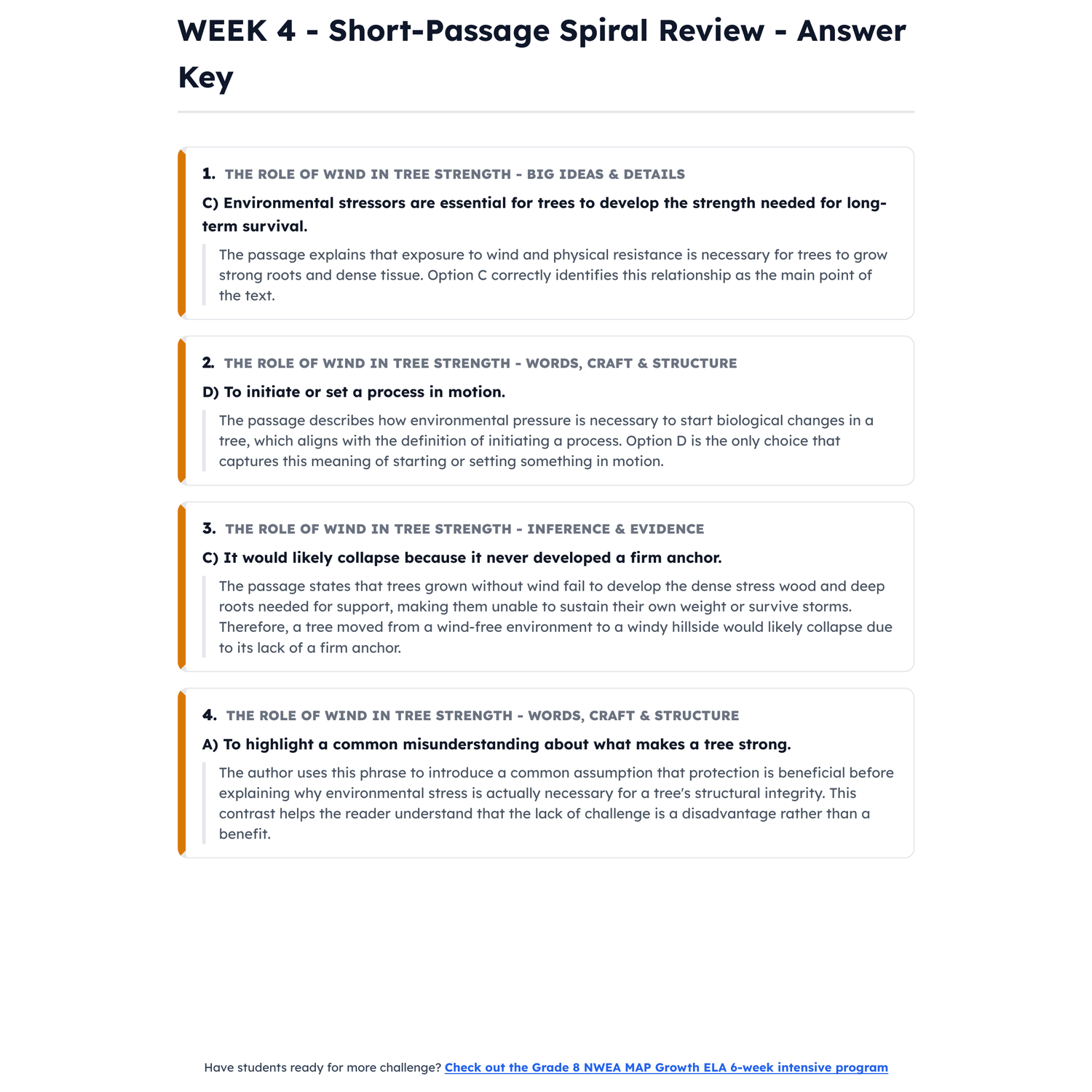 NWEA MAP Growth ELA Intensive Test Prep | 7th Grade | All 4 Levels (RIT 205-256) preview 4