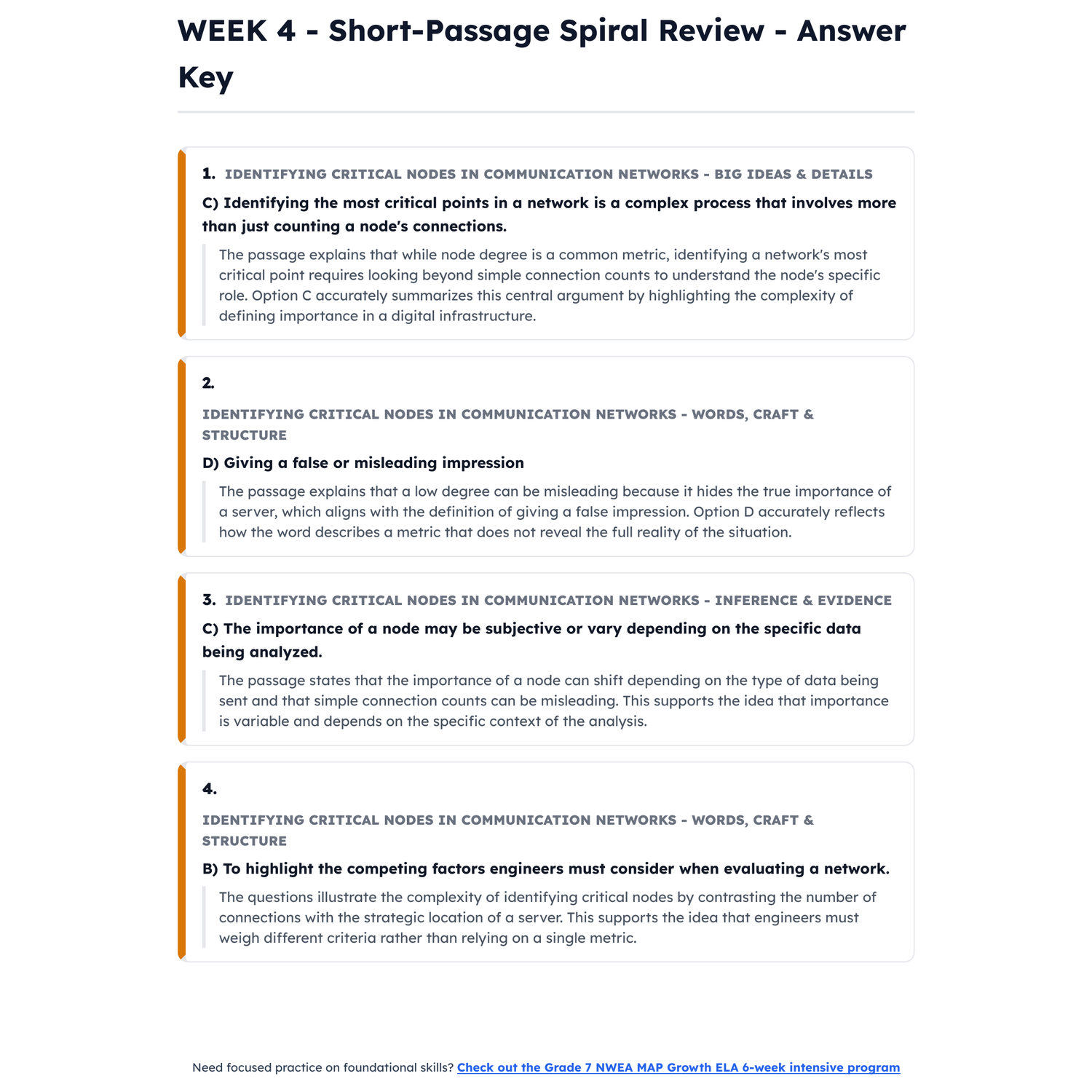 NWEA MAP Growth ELA Intensive Test Prep | 8th Grade | All 4 Levels (RIT 208-261) preview 4