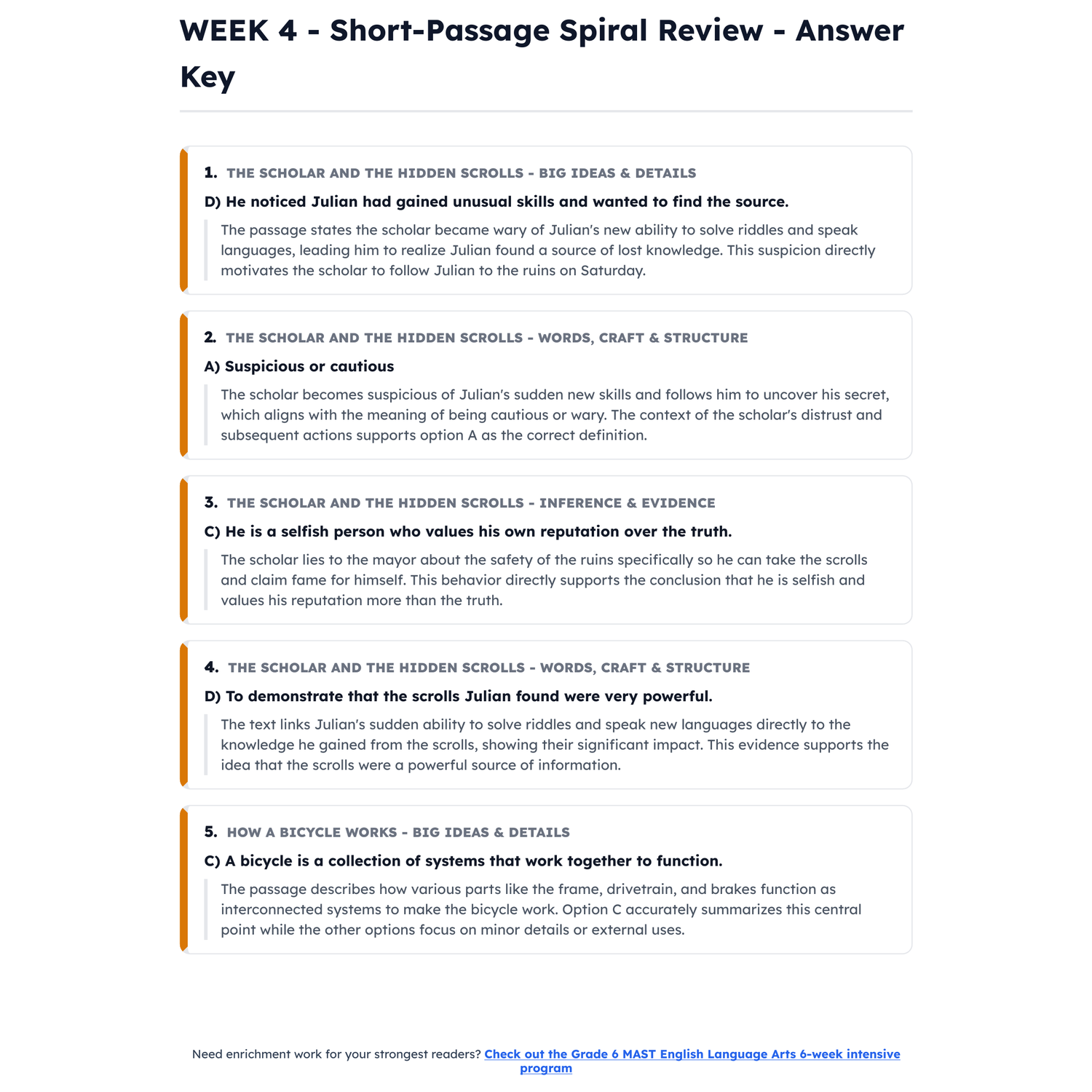 Montana MAST ELA Intensive Prep | 5th Grade | All 4 Levels (Scale Score 250-400) preview 4