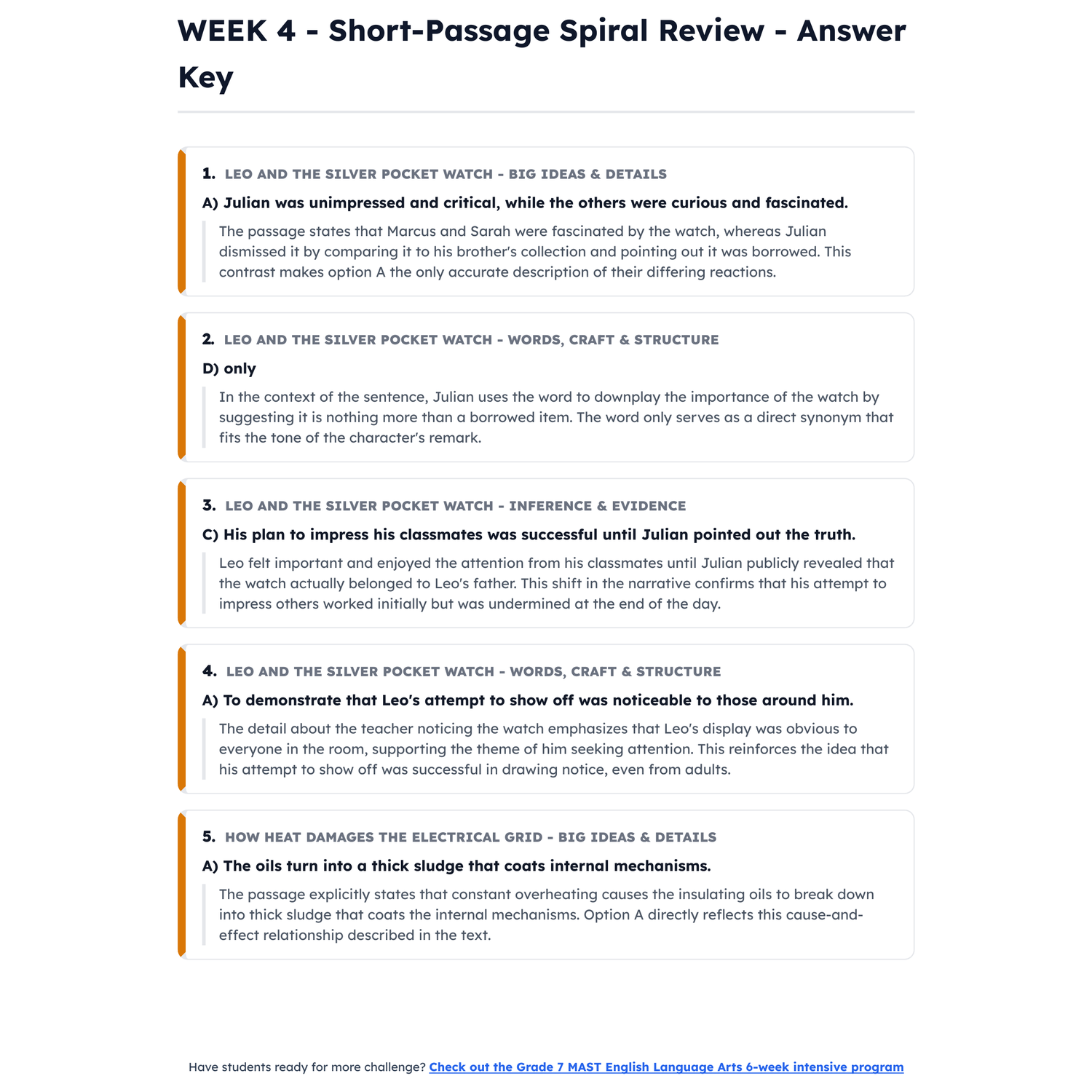 Montana MAST ELA Intensive Prep | 6th Grade | All 4 Levels (Scale Score 250-400) preview 4