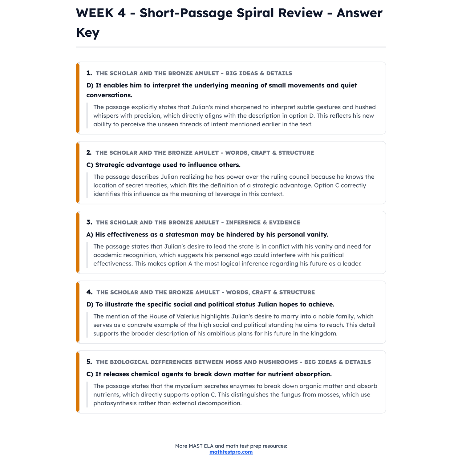 Montana MAST ELA Intensive Prep | 8th Grade | All 4 Levels (Scale Score 250-400) preview 4