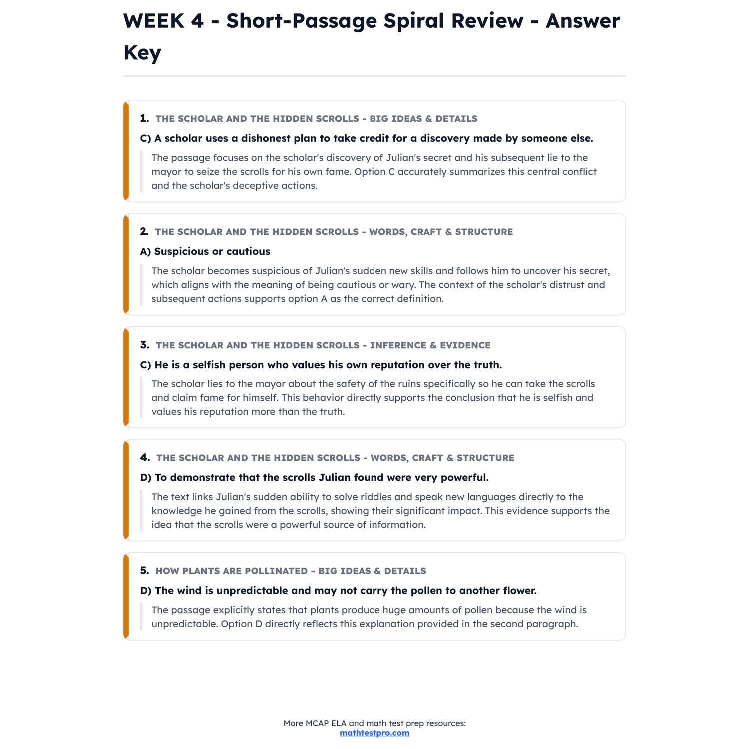 Maryland MCAP ELA Intensive Test Prep | 4th Grade | All 4 Levels (650-850) preview 4