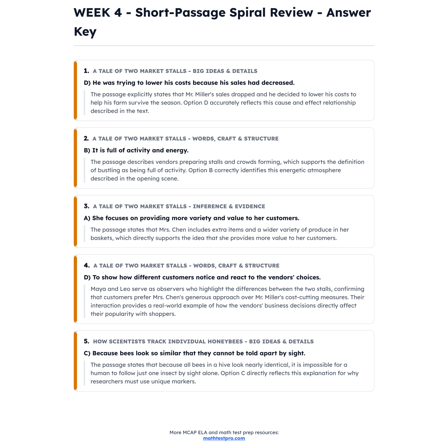 Maryland MCAP ELA Intensive Test Prep | 5th Grade | All 4 Levels (650-850) preview 4