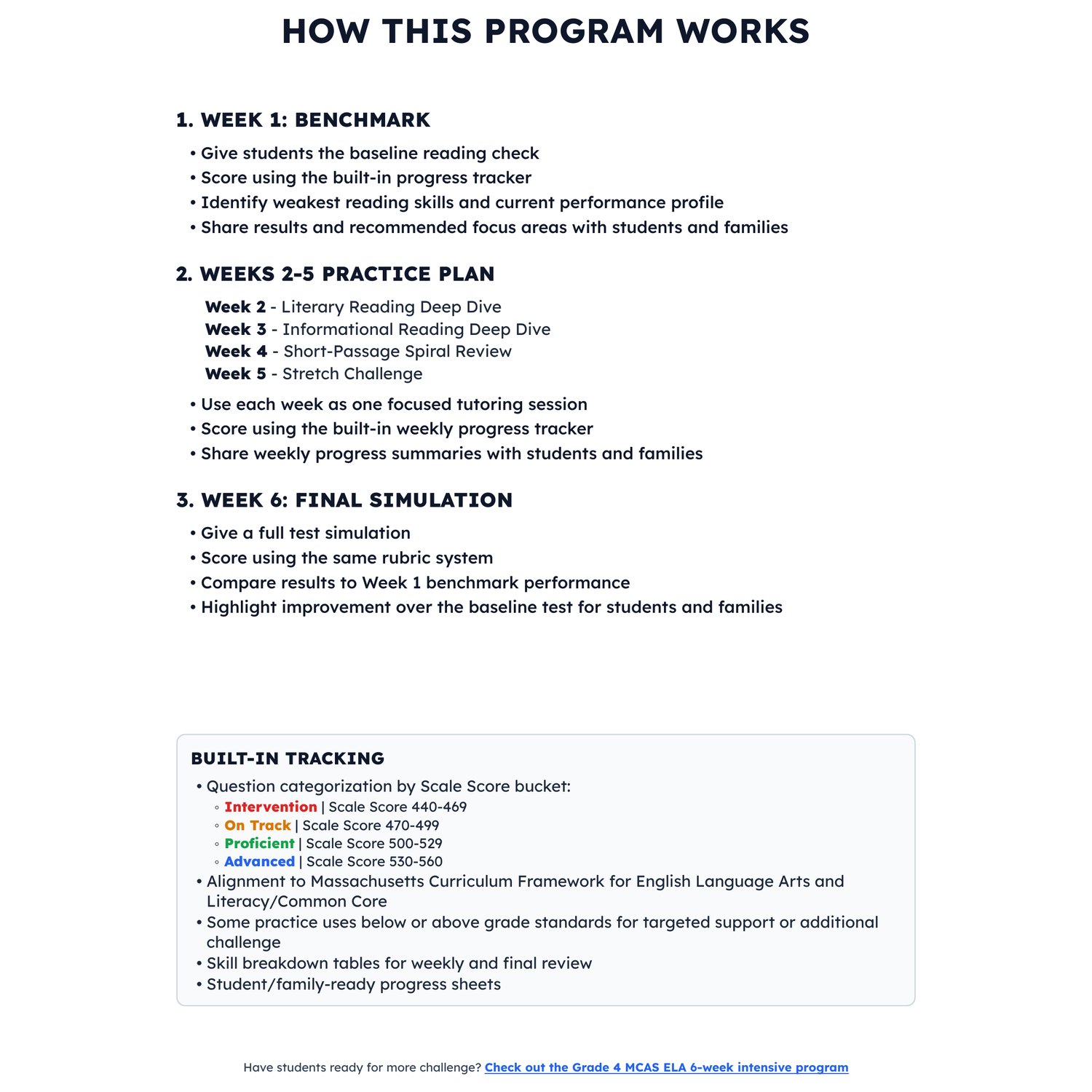 Massachusetts MCAS ELA Intensive Test Prep | 3rd Grade | All 4 Levels (440-560) preview 2