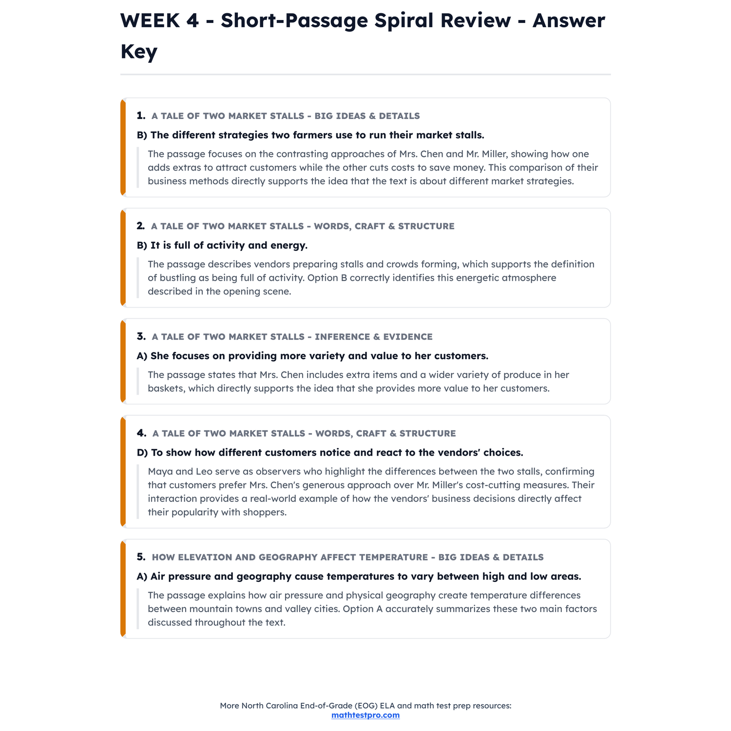 North Carolina EOG ELA Intensive Test Prep | 4th Grade | All 4 Levels (544-556+) preview 4