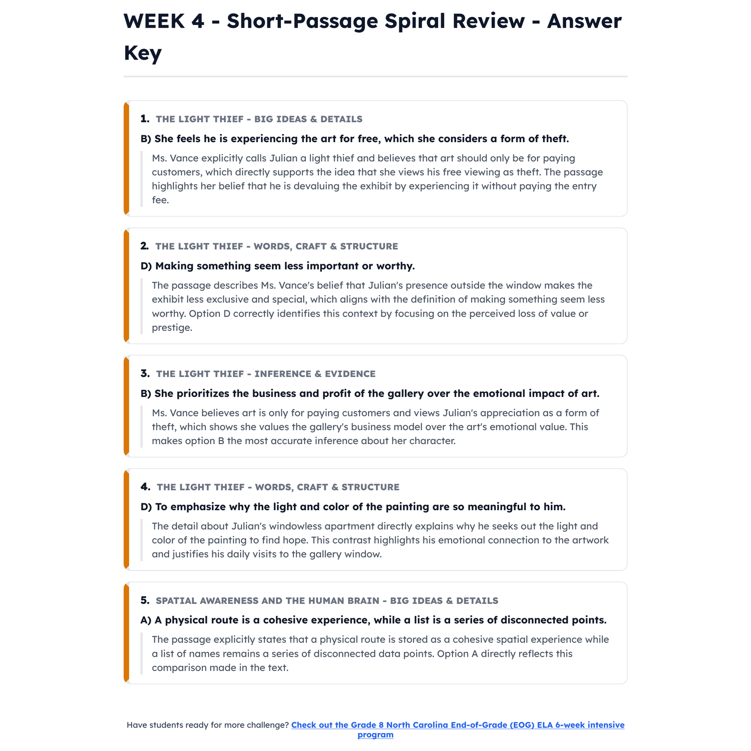 North Carolina EOG ELA Intensive Test Prep | 7th Grade | All 4 Levels (554-566+) preview 4