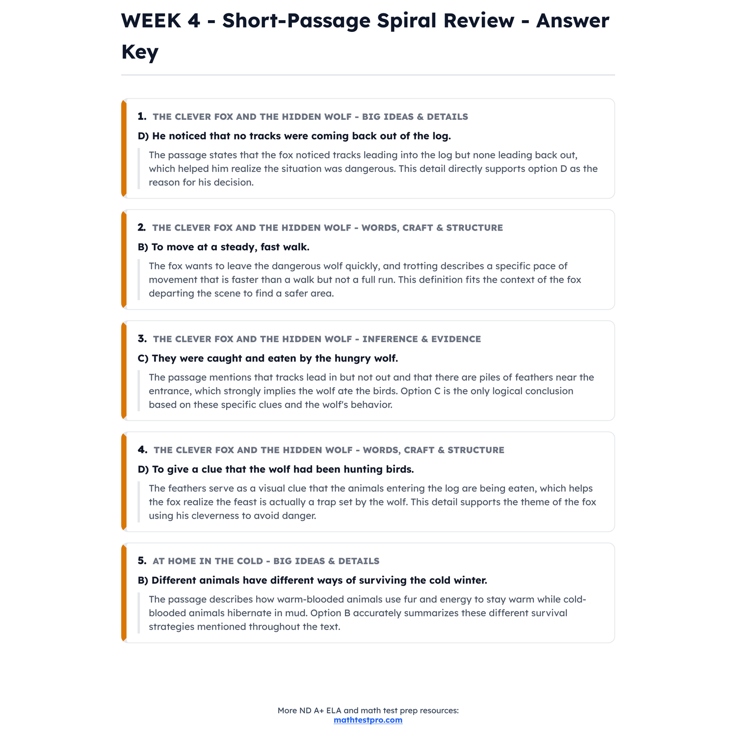 North Dakota ND A+ ELA Intensive Test Prep | 3rd Grade | All 4 Levels (850-1150) preview 4