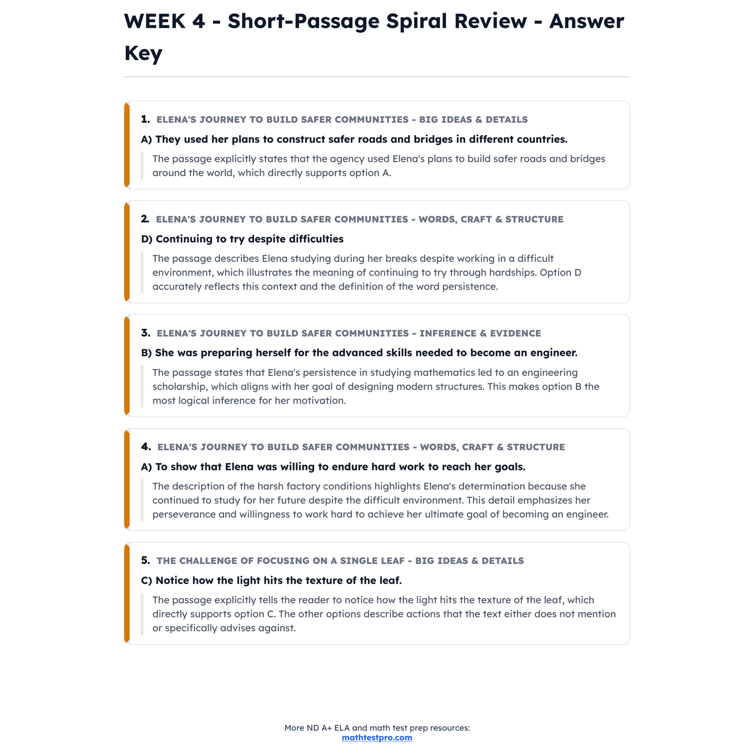 North Dakota ND A+ ELA Intensive Test Prep | 4th Grade | All 4 Levels (850-1150) preview 4