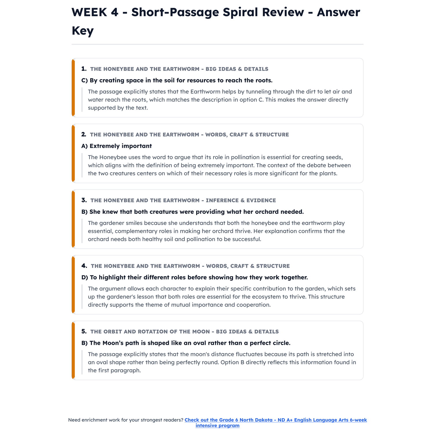 North Dakota ND A+ ELA Intensive Test Prep | 5th Grade | All 4 Levels (850-1150) preview 4