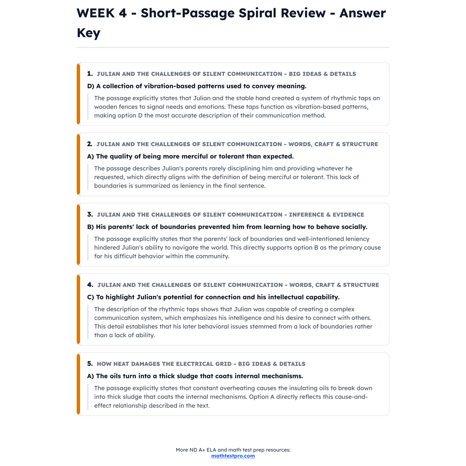 North Dakota ND A+ ELA Intensive Test Prep | 7th Grade | All 4 Levels (850-1150) preview 4