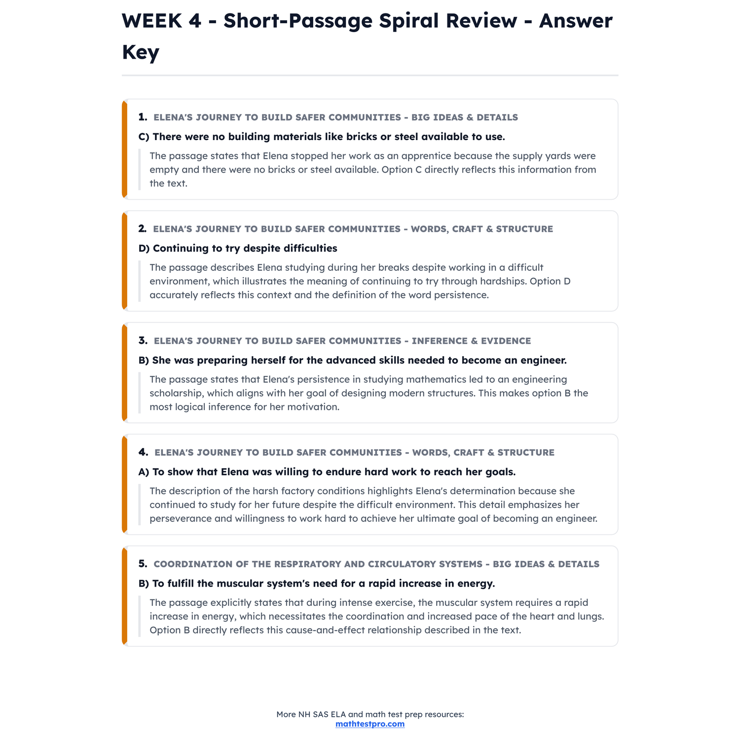 New Hampshire NH SAS ELA Intensive Prep | 6th Grade | All 4 Levels (460-830) preview 4