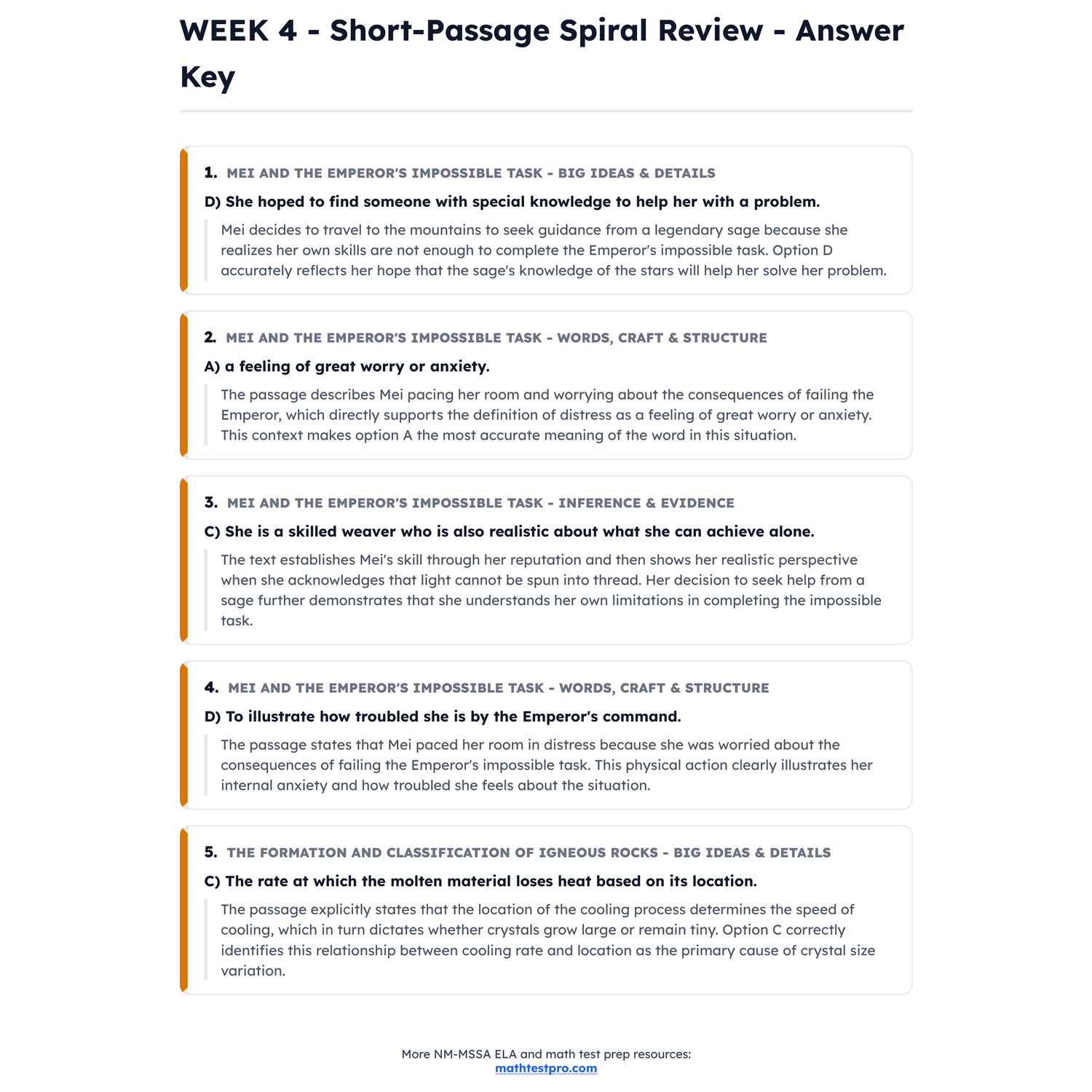 New Mexico NM-MSSA ELA Intensive Test Prep | 6th Grade | All 4 Levels (600-690) preview 4