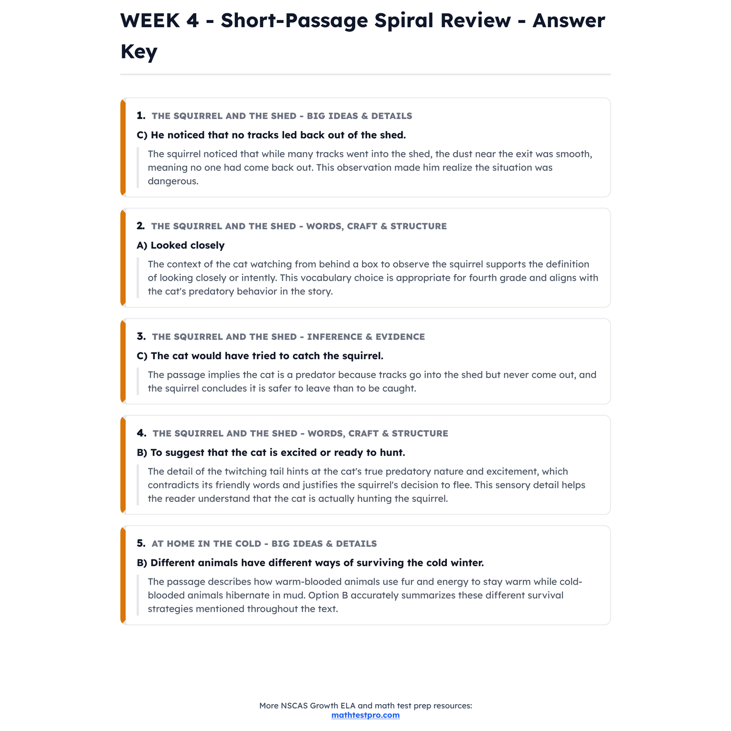 Nebraska NSCAS Growth ELA Intensive Prep | 3rd Grade | All 4 Levels (2220-2840) preview 4