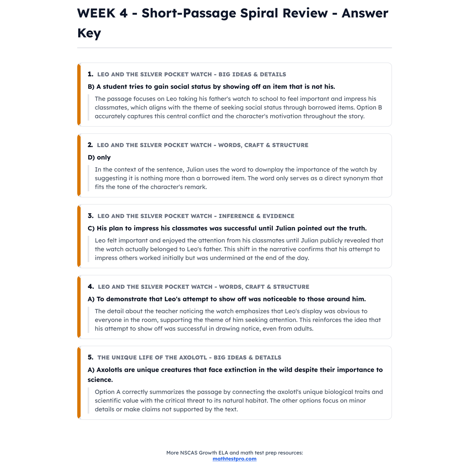 Nebraska NSCAS Growth ELA Intensive Prep | 6th Grade | All 4 Levels (2290-2870) preview 4