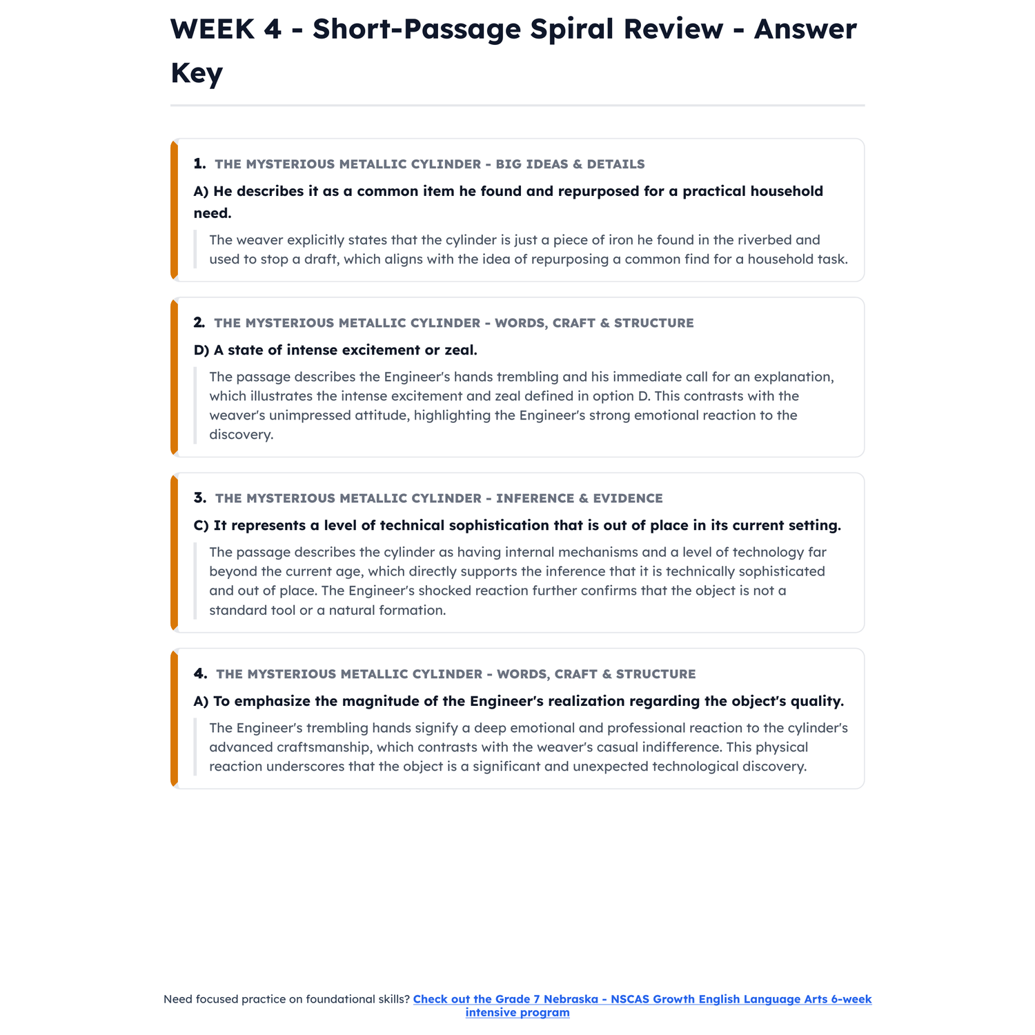 Nebraska NSCAS Growth ELA Intensive Prep | 8th Grade | All 4 Levels (2310-2890) preview 4
