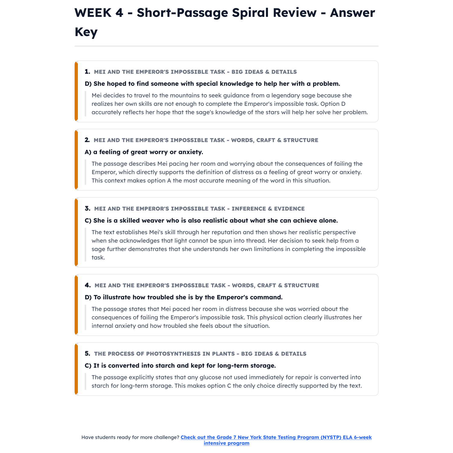 New York NYSTP ELA Intensive Test Prep | 6th Grade | All 4 Levels (368-498) preview 4