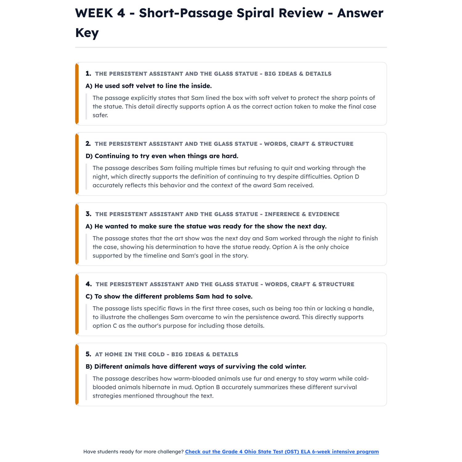 Ohio State Test ELA Intensive Test Prep | 3rd Grade | All 4 Levels (545-725+) preview 4
