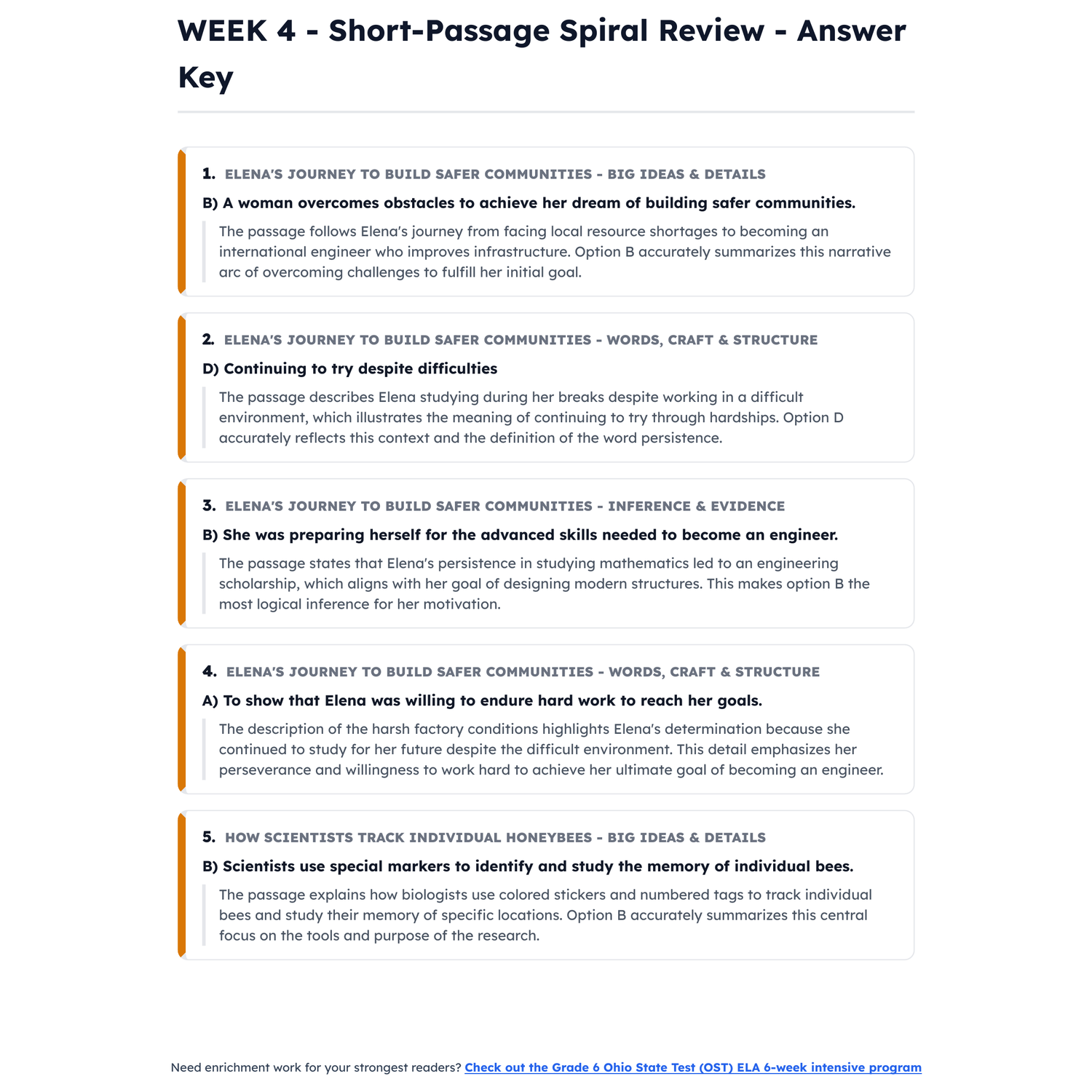 Ohio State Test ELA Intensive Test Prep | 5th Grade | All 4 Levels (552-725+) preview 4