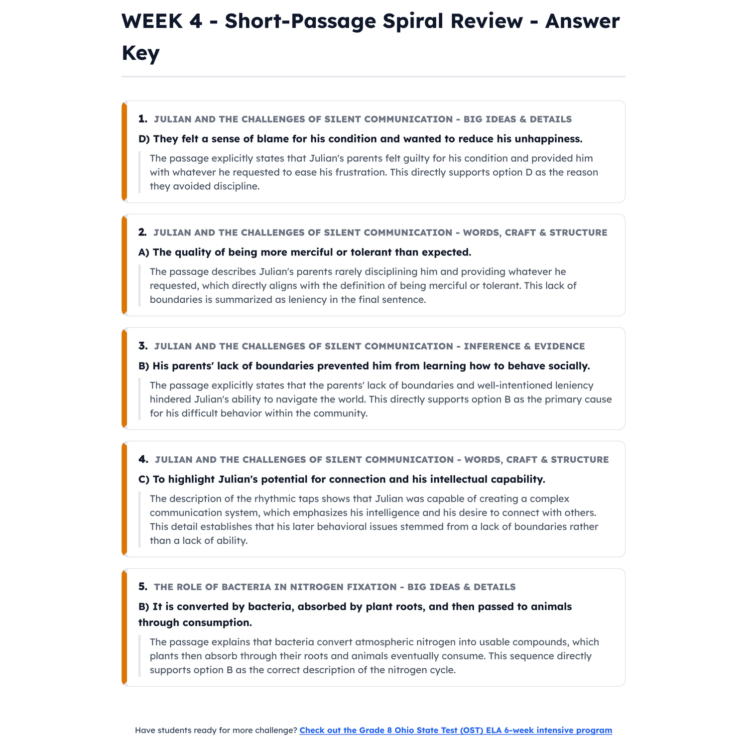 Ohio State Test ELA Intensive Test Prep | 7th Grade | All 4 Levels (568-725+) preview 4