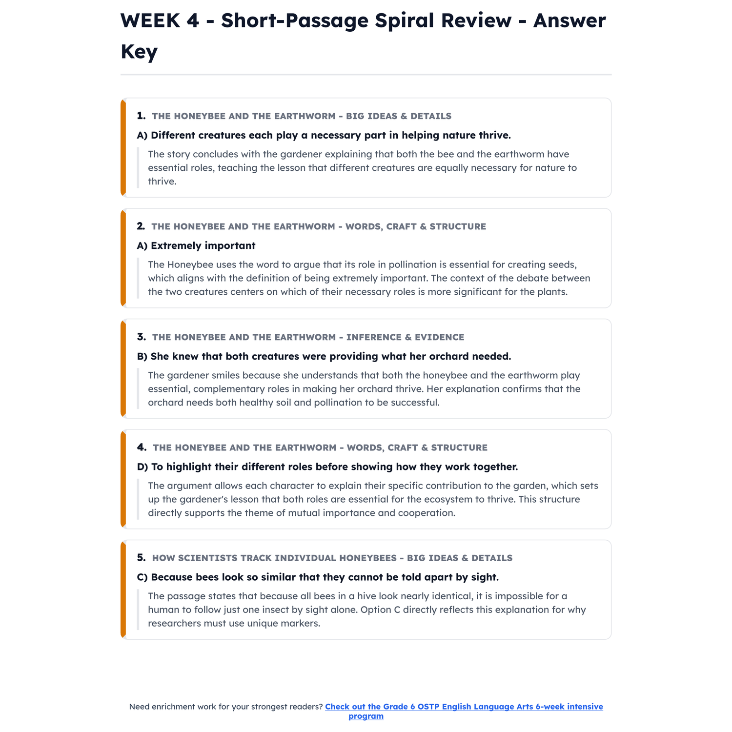 Oklahoma OSTP ELA Intensive Test Prep | 5th Grade | All 4 Levels (200-399) preview 4