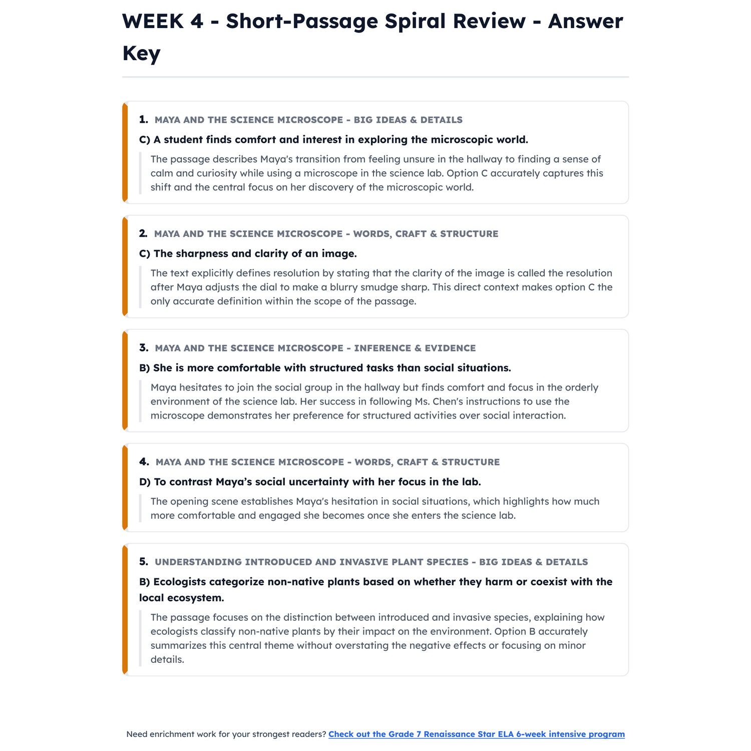 Renaissance Star ELA Intensive Test Prep | 6th Grade | All 4 Levels (1006-1095+) preview 4