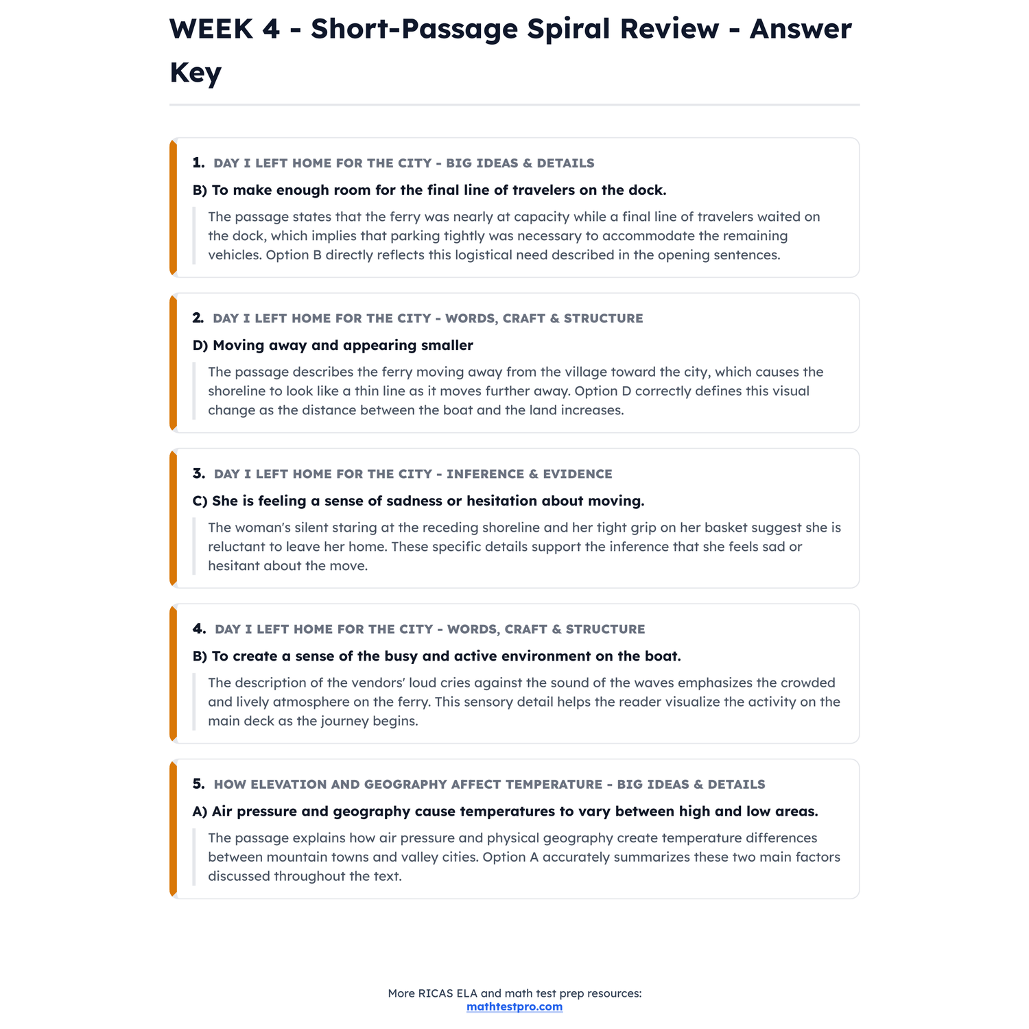 Rhode Island RICAS ELA Intensive Test Prep | 4th Grade | All 4 Levels (440-560) preview 4